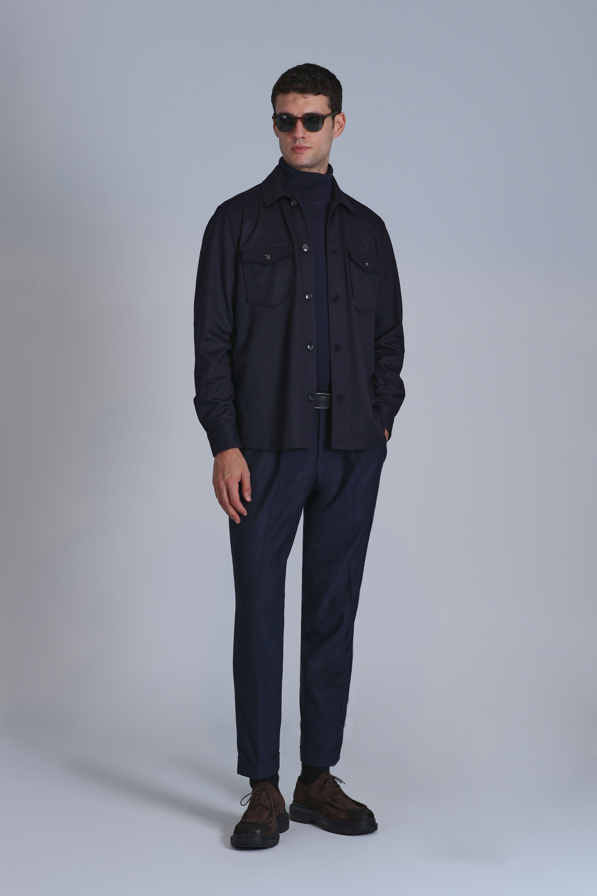 Cameron Erkek Basic Gömlek Slim Fit Lacivert — سرمه‌ای 112010655 — تصویر 4 از 6