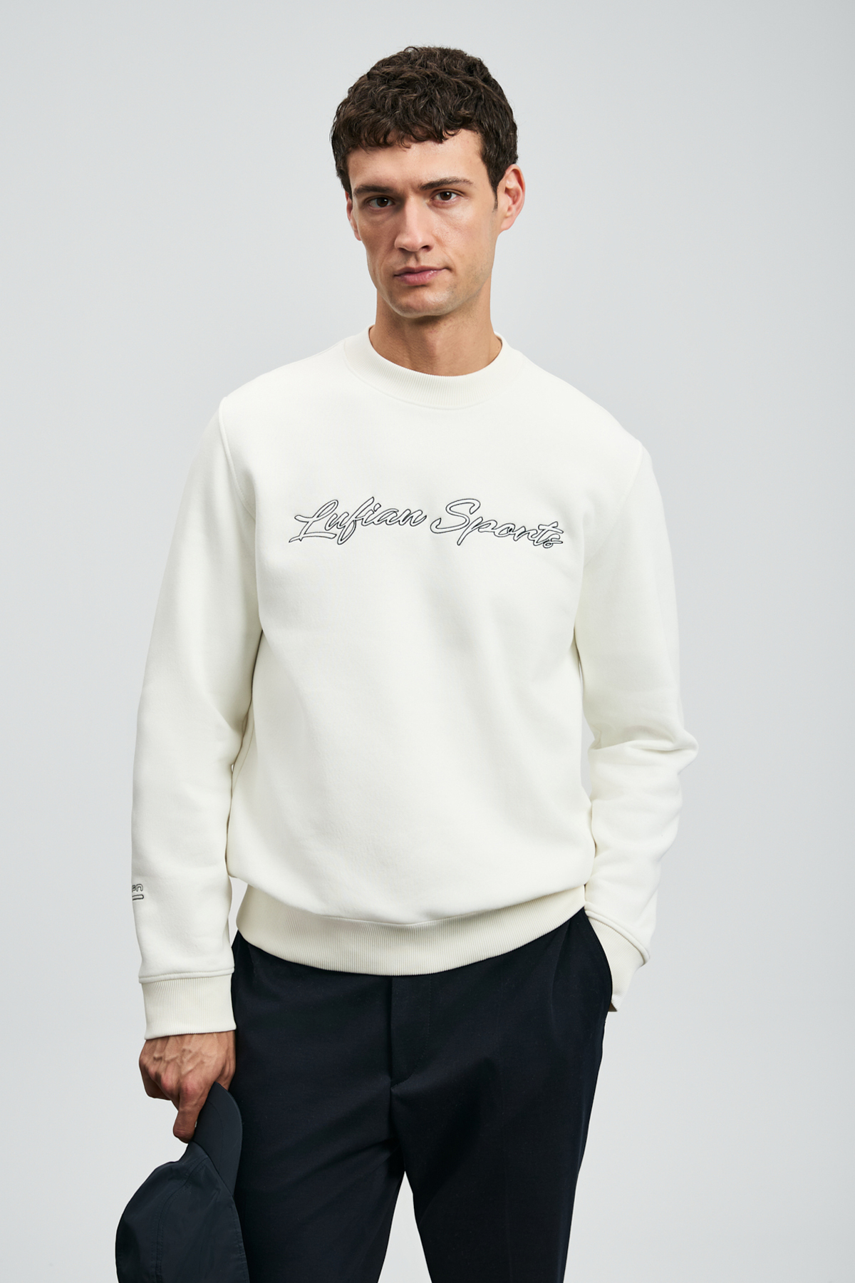 Lufian Loved Erkek Sweatshirt Kırık Beyaz — سفید 112030170