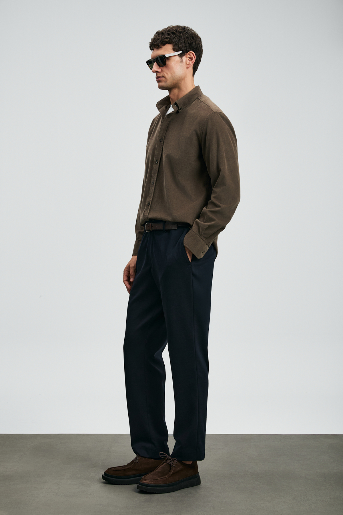 Drew Erkek Basic Gömlek Regular Fit Haki — خاکی 112010682 — تصویر 5 از 6