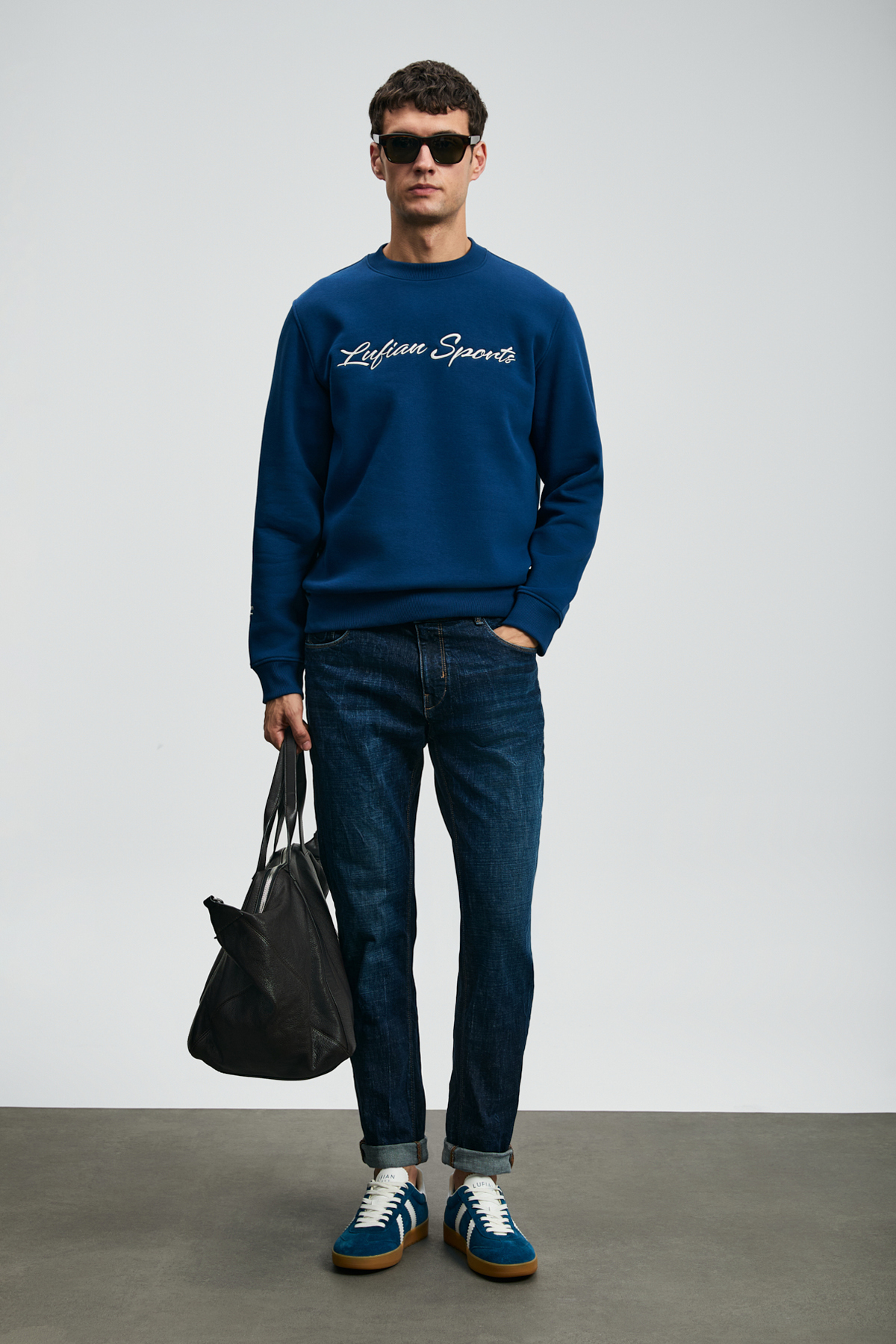 Loved Erkek Sweatshirt Saks — آبی 112030170 — تصویر 4 از 6