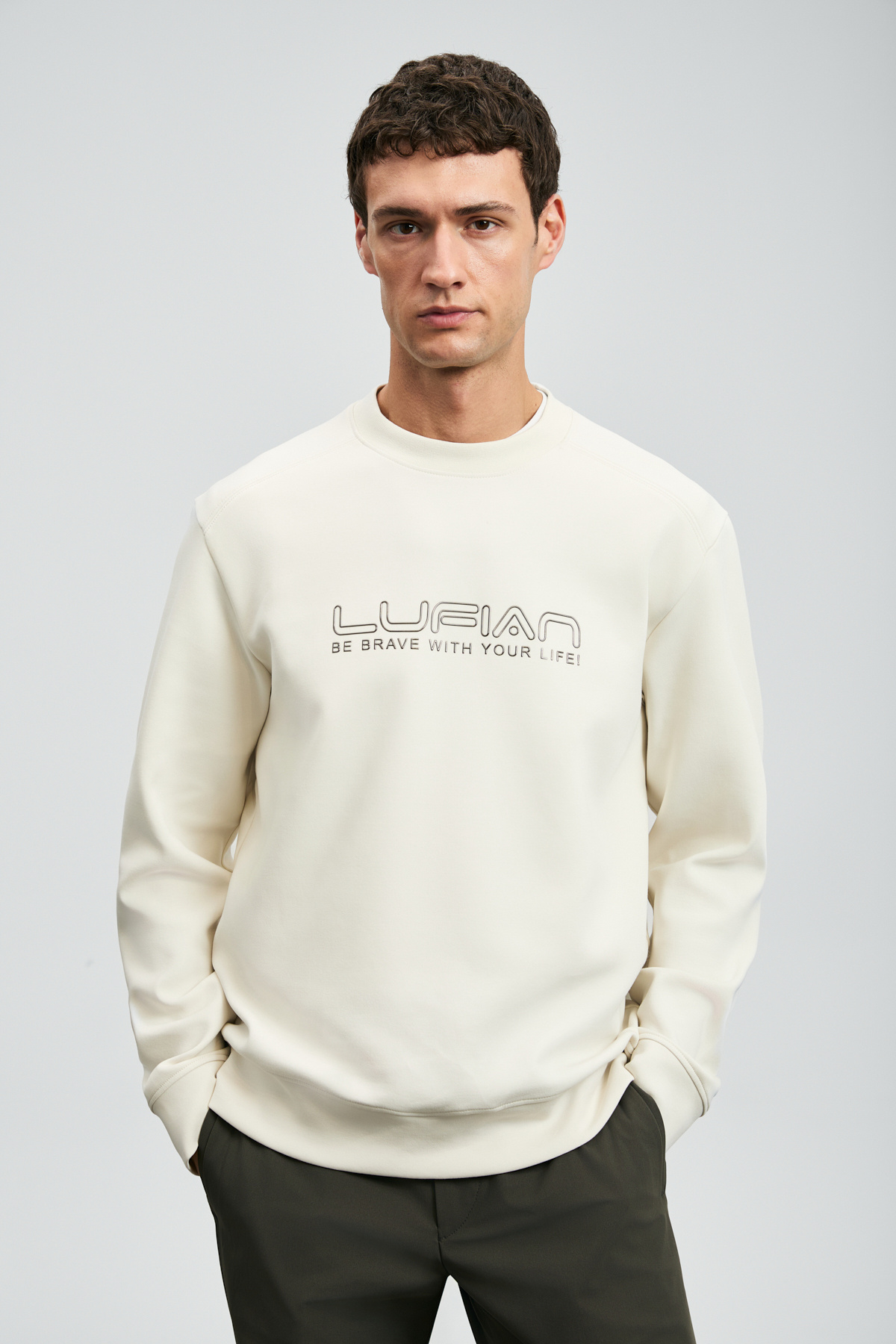 Lufian Luther Erkek Sweatshirt Ekru — اکرو 112030171