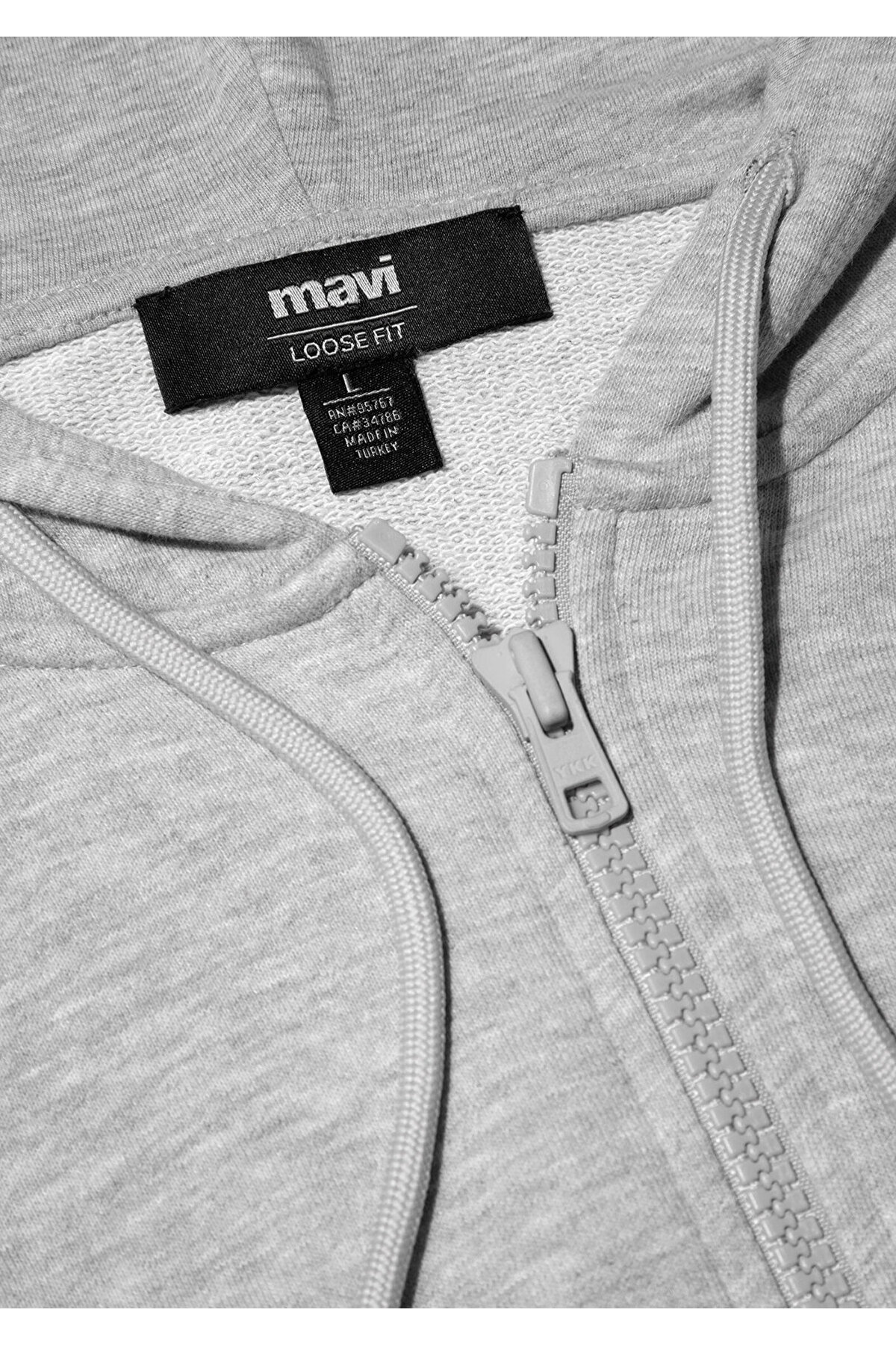 MVJNS Logo Baskılı Fermuarlı Kapüşonlu Gri Sweatshirt 0S10193-80196 — خاکستری — تصویر 7 از 8