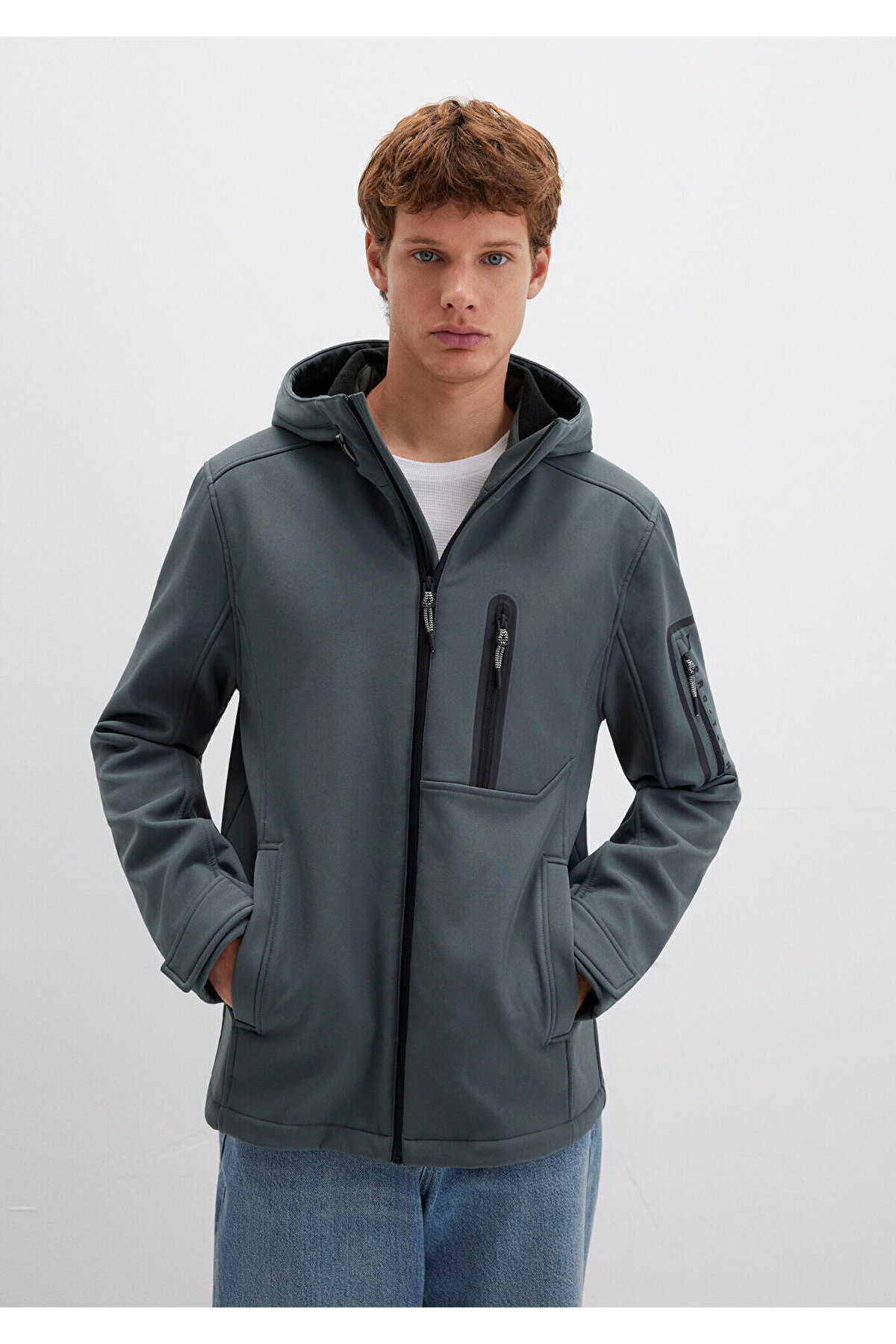 Su İtici Kapüşonlu Yeşil Scuba Ceket Slim Fit / Dar Kesim 0110264-71598 — سبز — تصویر 3 از 8