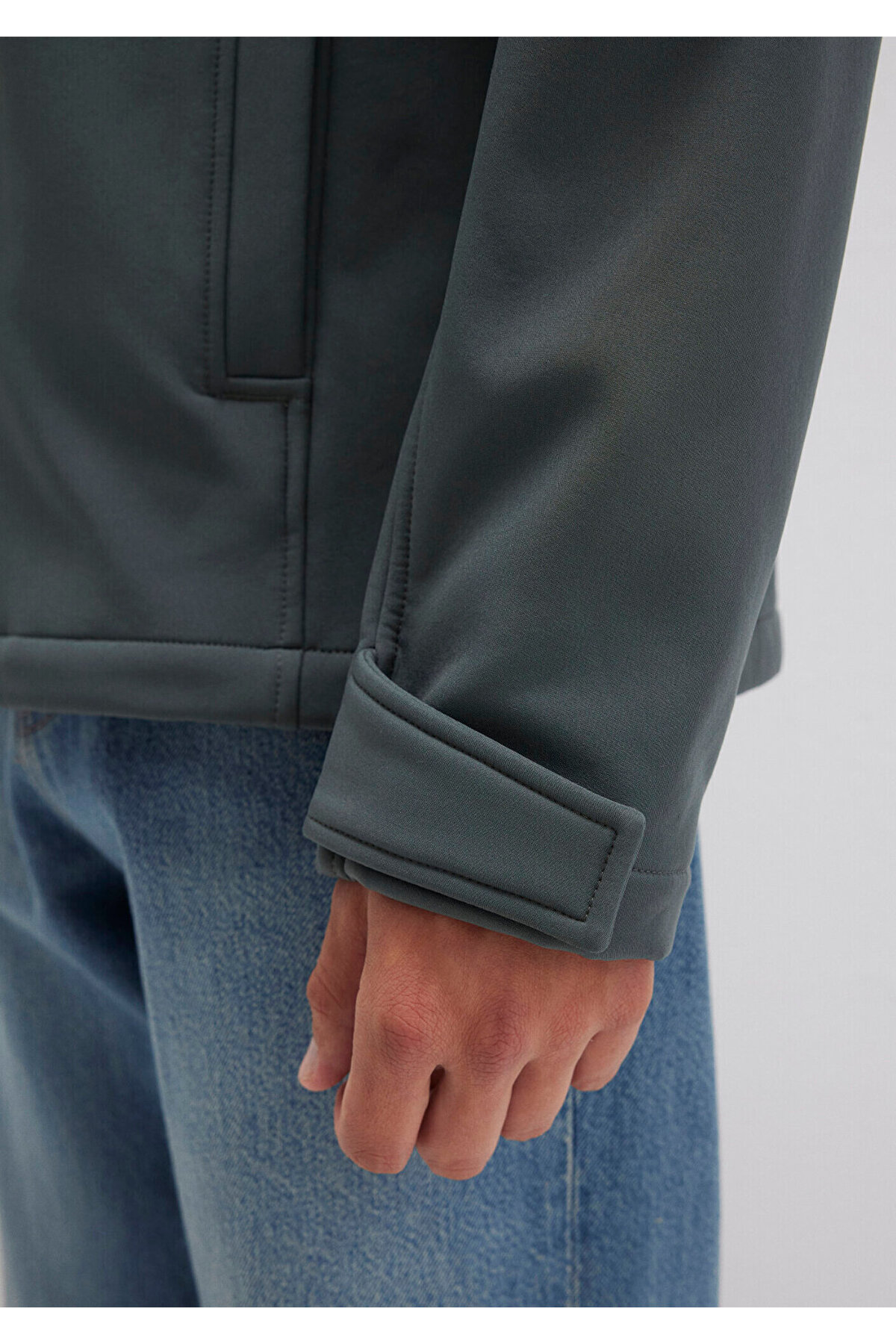 Su İtici Kapüşonlu Yeşil Scuba Ceket Slim Fit / Dar Kesim 0110264-71598 — سبز — تصویر 8 از 8