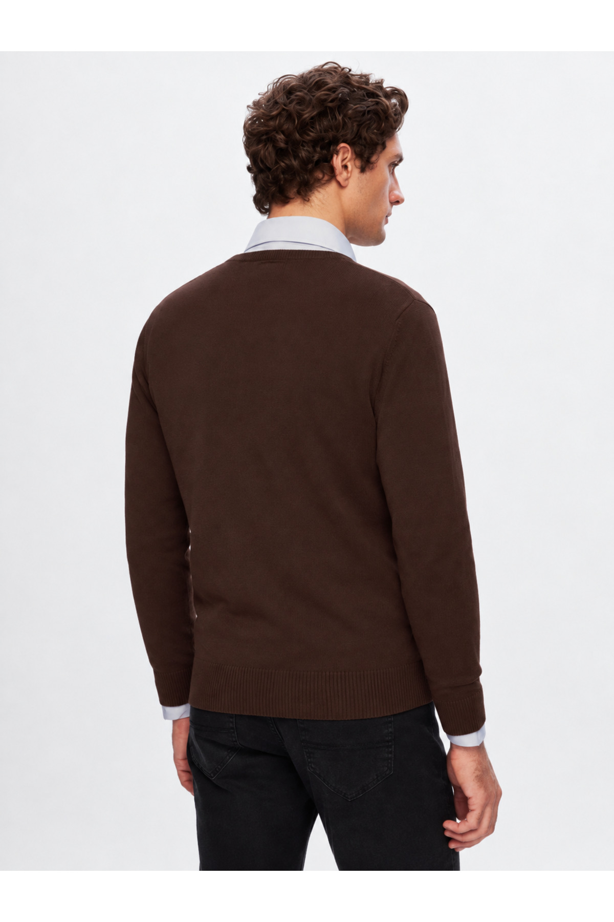 ژاکت بافتنی ساده قهوه ای Ds Damat Regular Fit — قهوه‌ای 5HF06ORT12003 — تصویر 3 از 5
