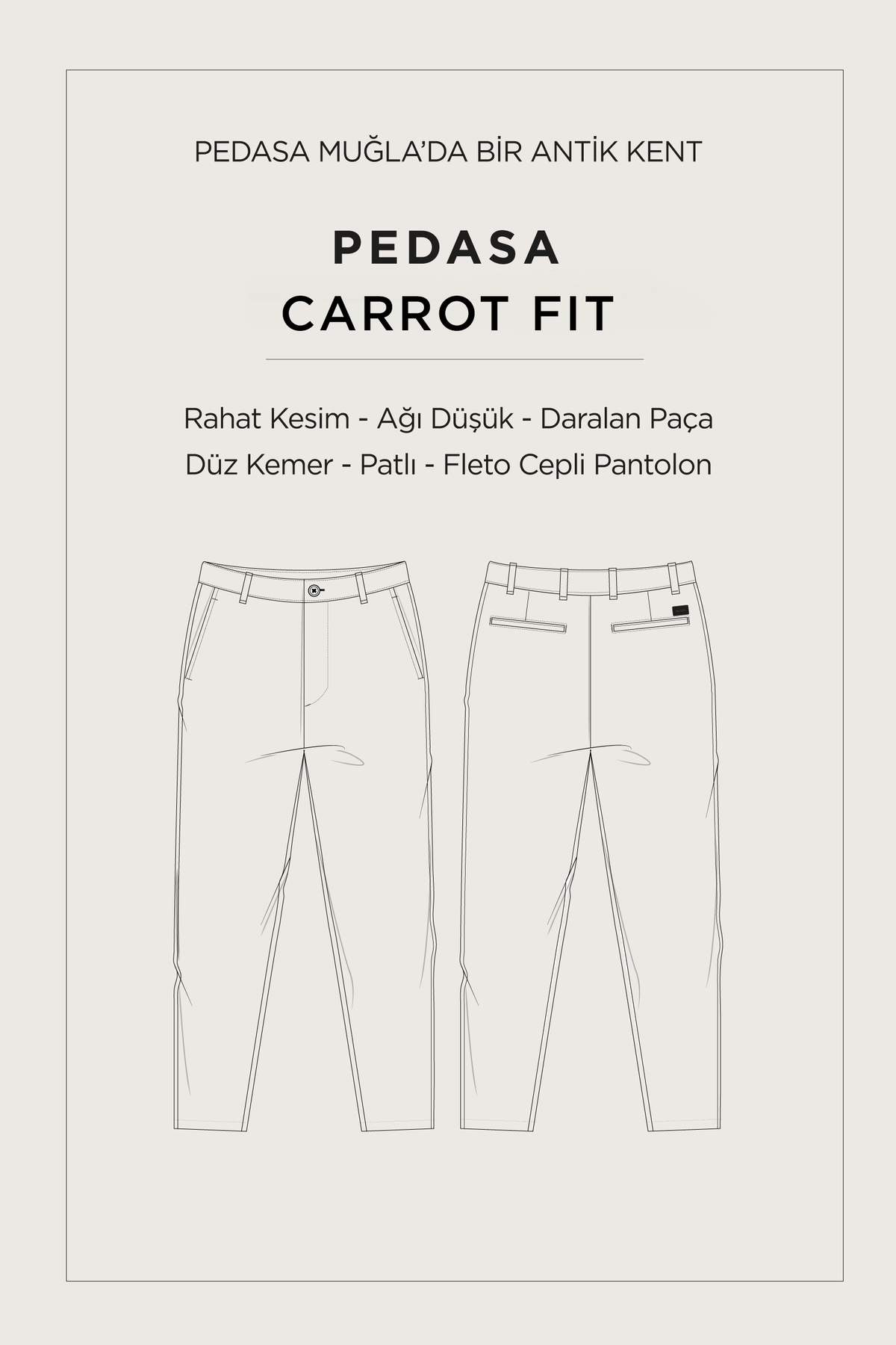 Erkek Siyah Klasik Bel Tokalı Kolay Ütülenen Carrot Fit Pantolon A61Y3026 — مشکی — تصویر 8 از 8