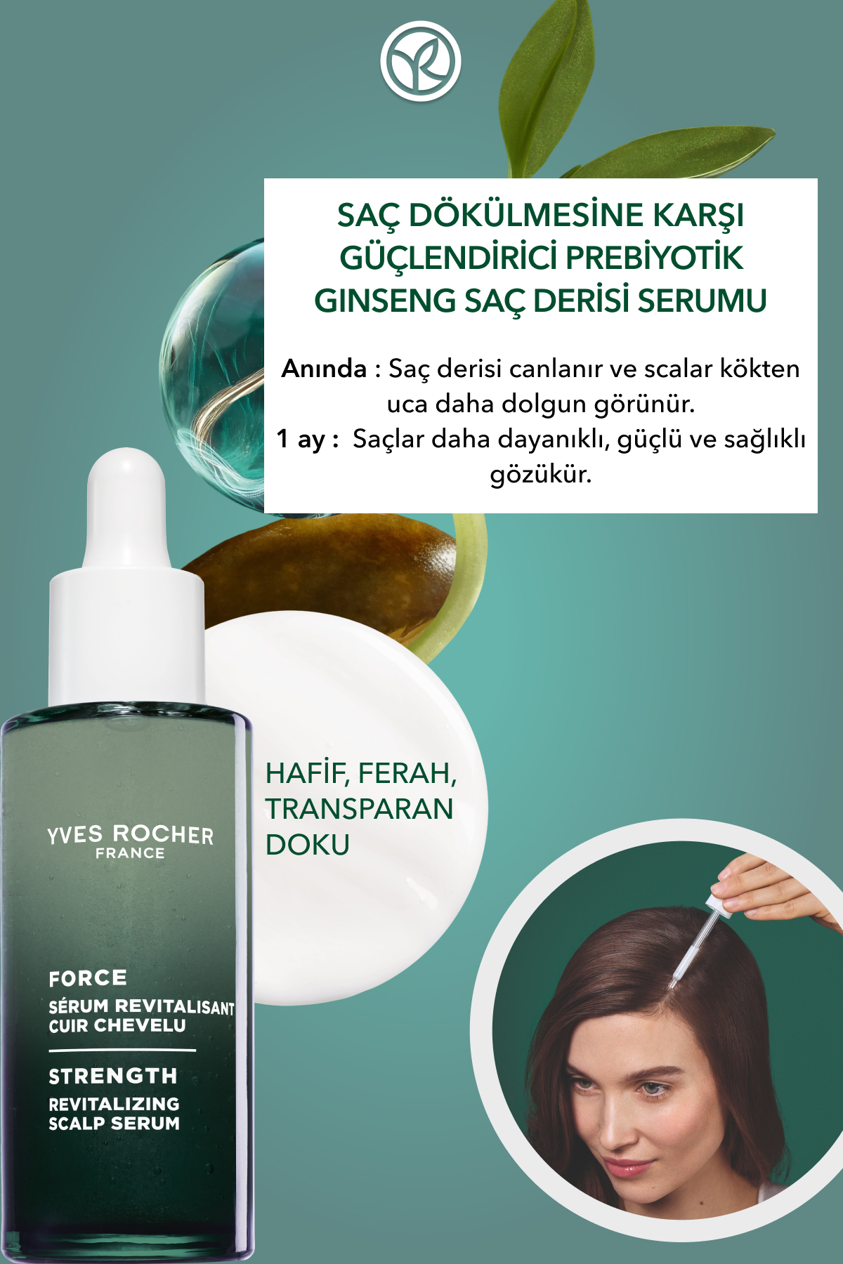 Güçlendirici Prebiyotik Ginseng Serum - Saç Dökülmesine Karşı / Anti-Chute -Vegan -50ml — 63218 — تصویر 3 از 8