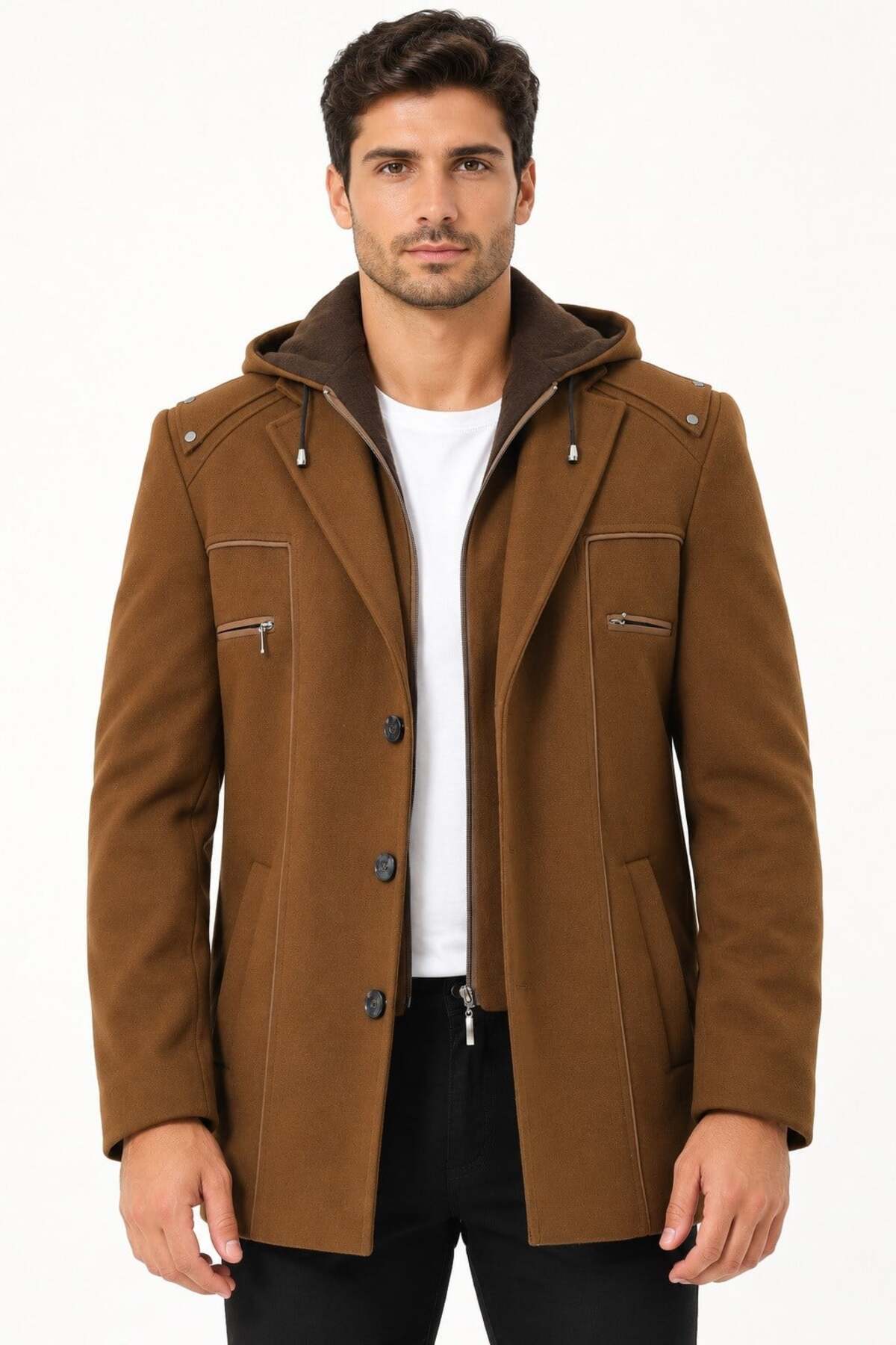 Dewberry K9532 ERKEK KABAN-DÜZ CAMEL — رنگارنگ 1030001K9532HGF