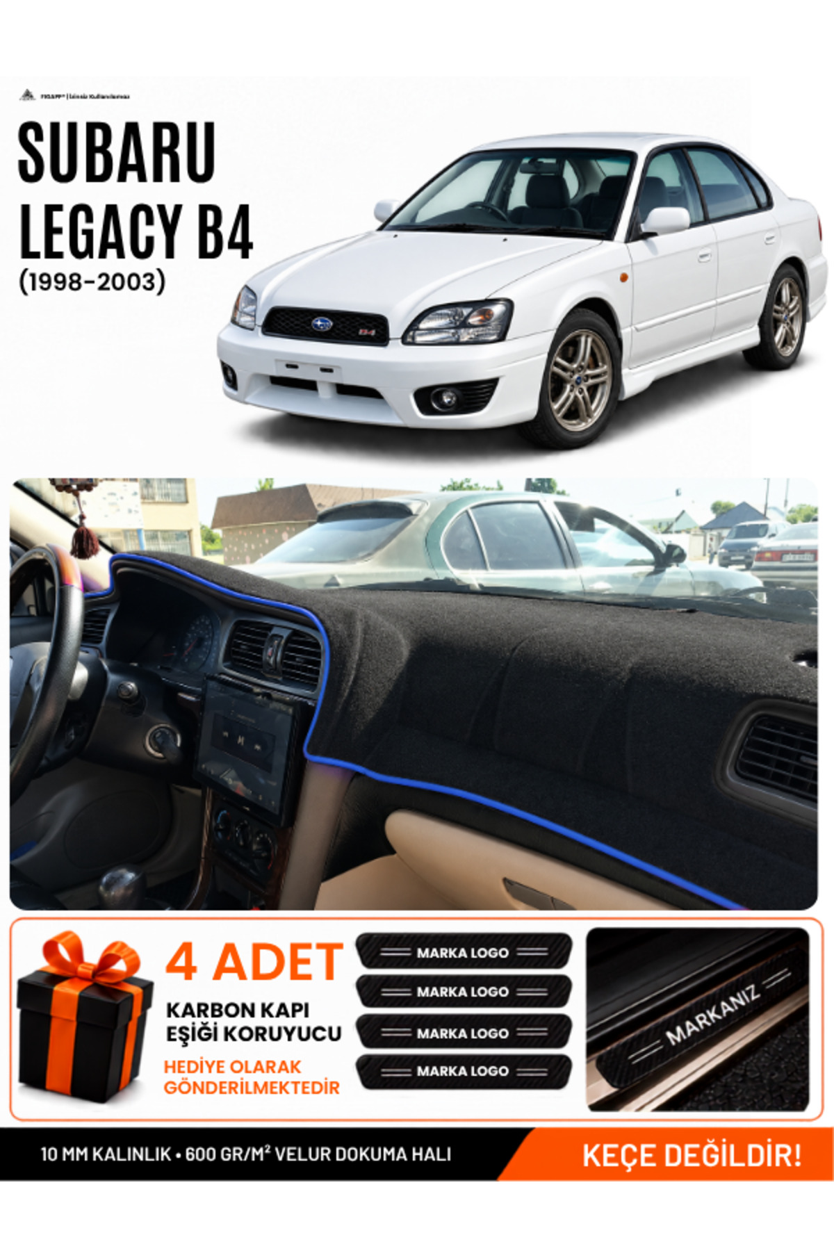 SUBARU LEGACY B4 (1998-2003) Uyumlu Torpido Siyah-Mavi