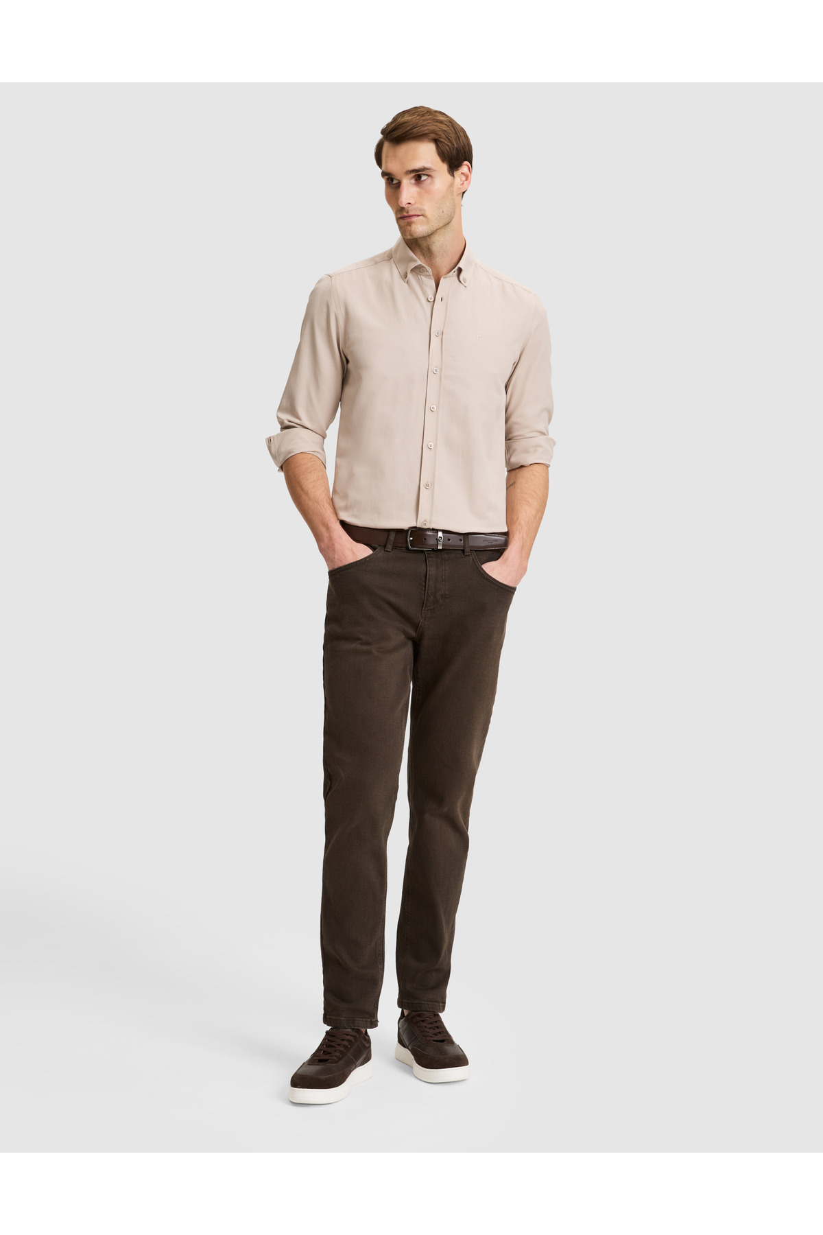 پیراهن آستین بلند Mink Slim Fit 50325365-VR052 4