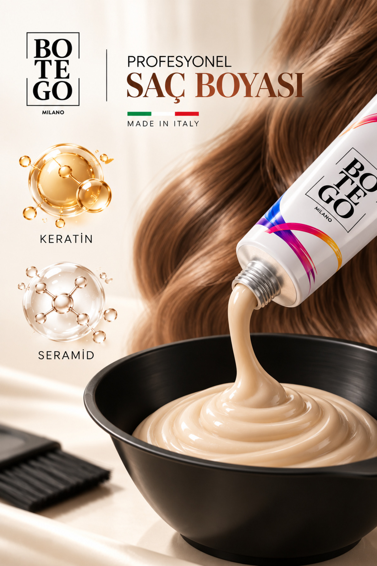 Kül Miks Ton Profesyonel Krem Saç Boyası - 100 ml — اکرو D-M 34 — تصویر 3 از 3