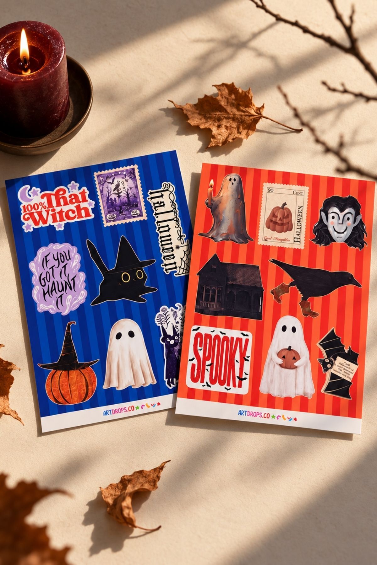 Halloween 2’li Sticker Seti – Cadılar Bayramı Dekoratif Etiketler