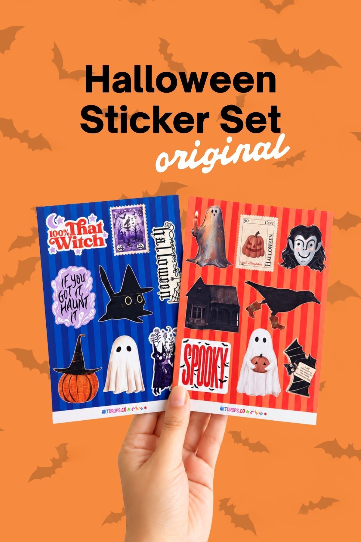 Halloween 2’li Sticker Seti – Cadılar Bayramı Dekoratif Etiketler