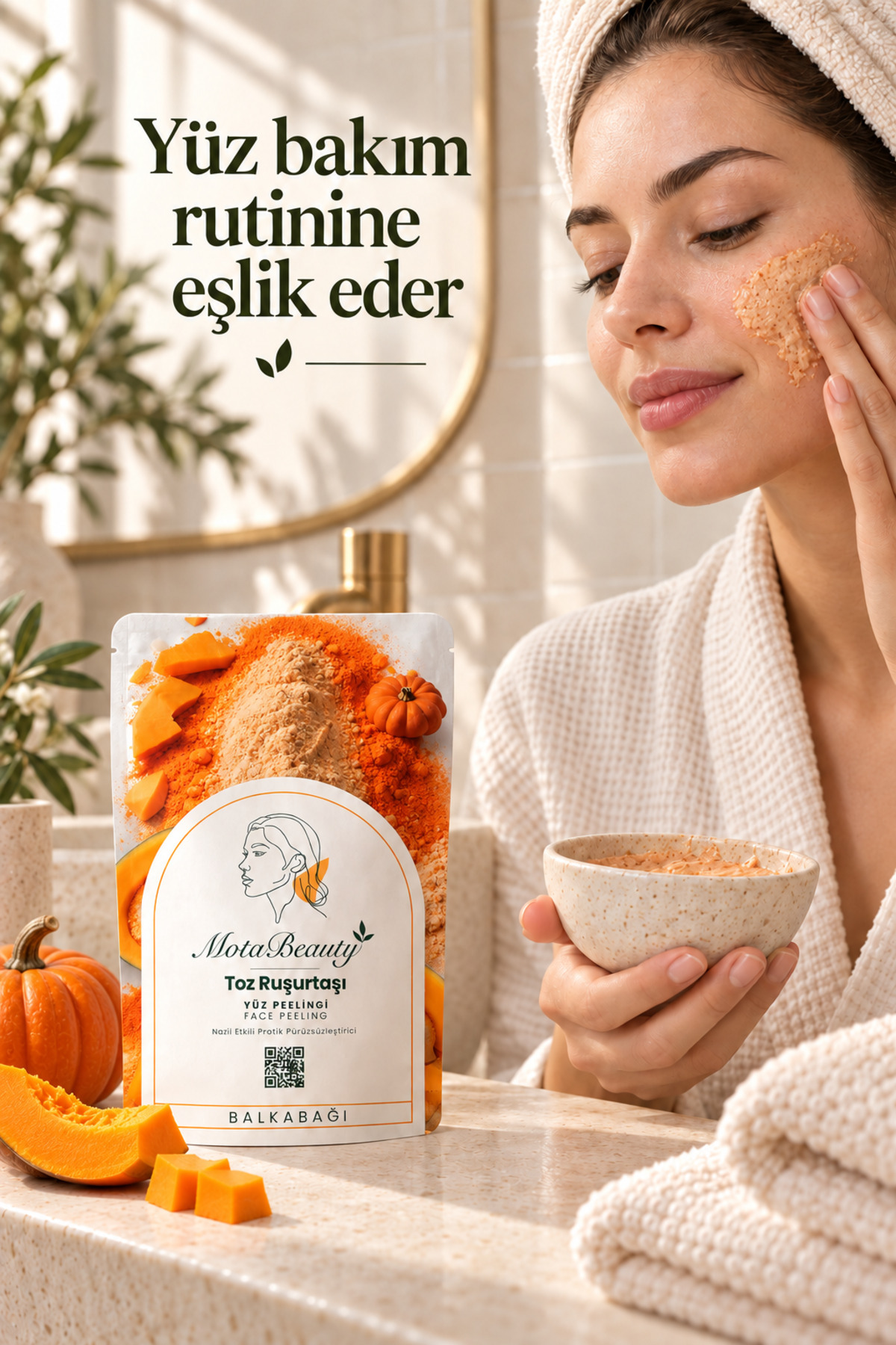 پودر سنگ روسور (سفیداب ایرانی) لایه بردار طبیعی صورت - رایحه کدو تنبل - تنظیم کننده رنگ پوست، از بین برنده پوست مرده، ضد جوش سرسیاه — MOTA-RUSUR-POWDER-HONEY — تصویر 4 از 8