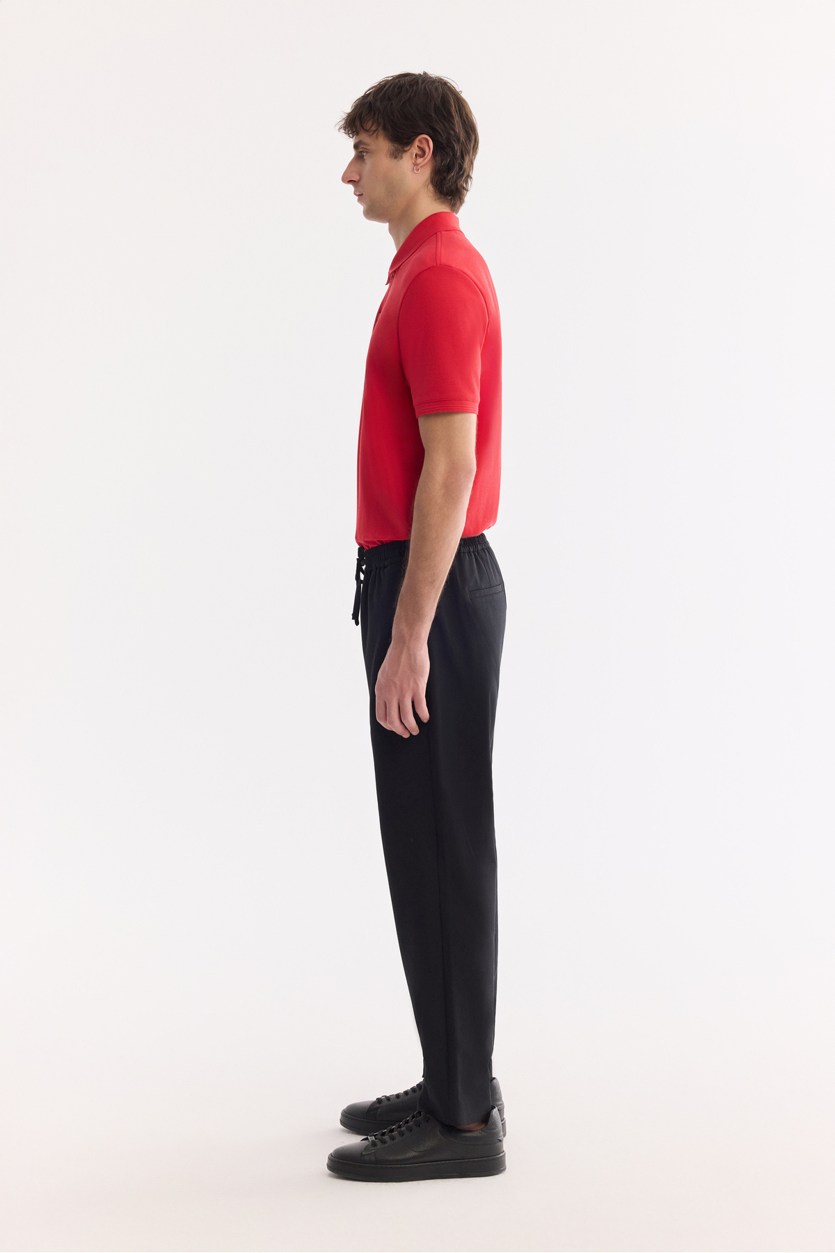 Erkek Siyah Beli Lastikli Soft Touch Nefes Alan Relaxed Fit Pantolon A61Y3038 — مشکی — تصویر 2 از 8