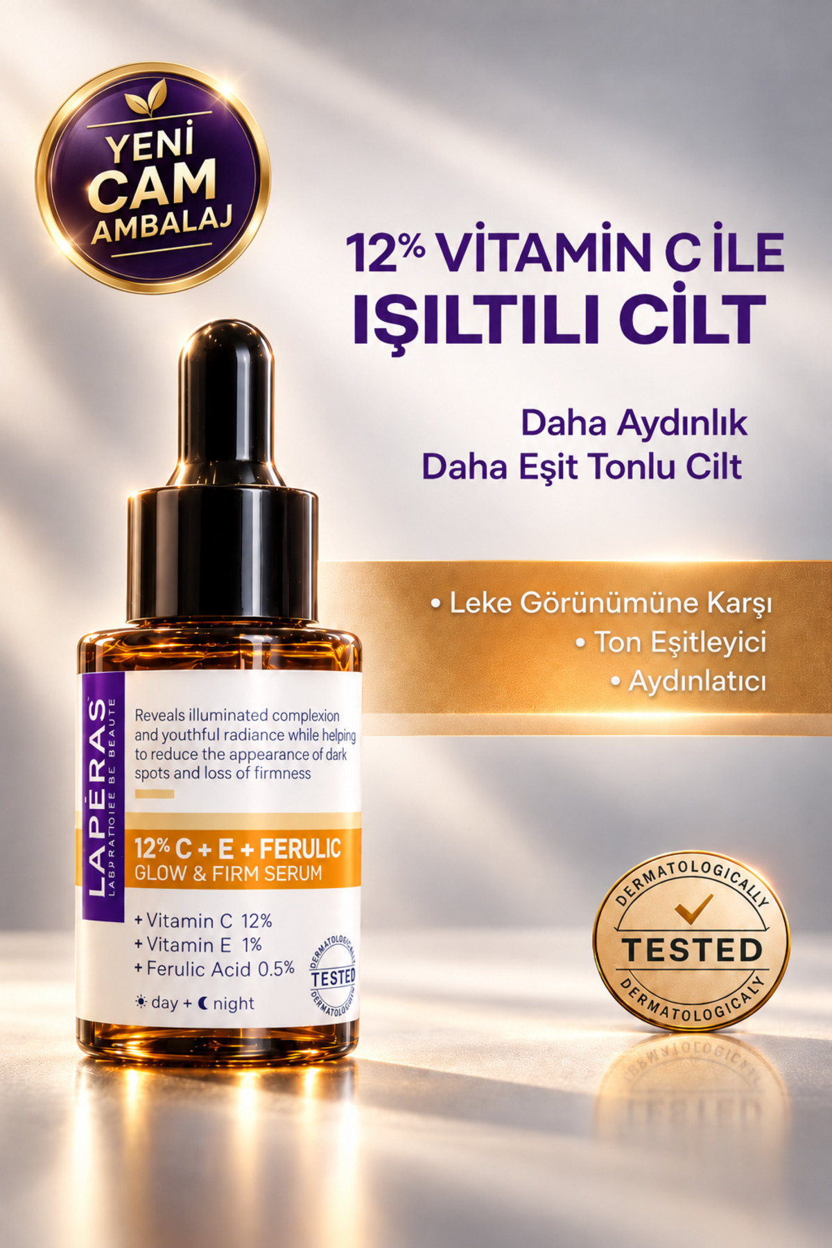 LAPÉRAS Vitamin C Serum %12 | Aydınlatıcı Ton Eşitleyici | Ferulik Asit & Hyaluronik Asit | Cilt Bakımı — TYCOHDPECN169424679430476