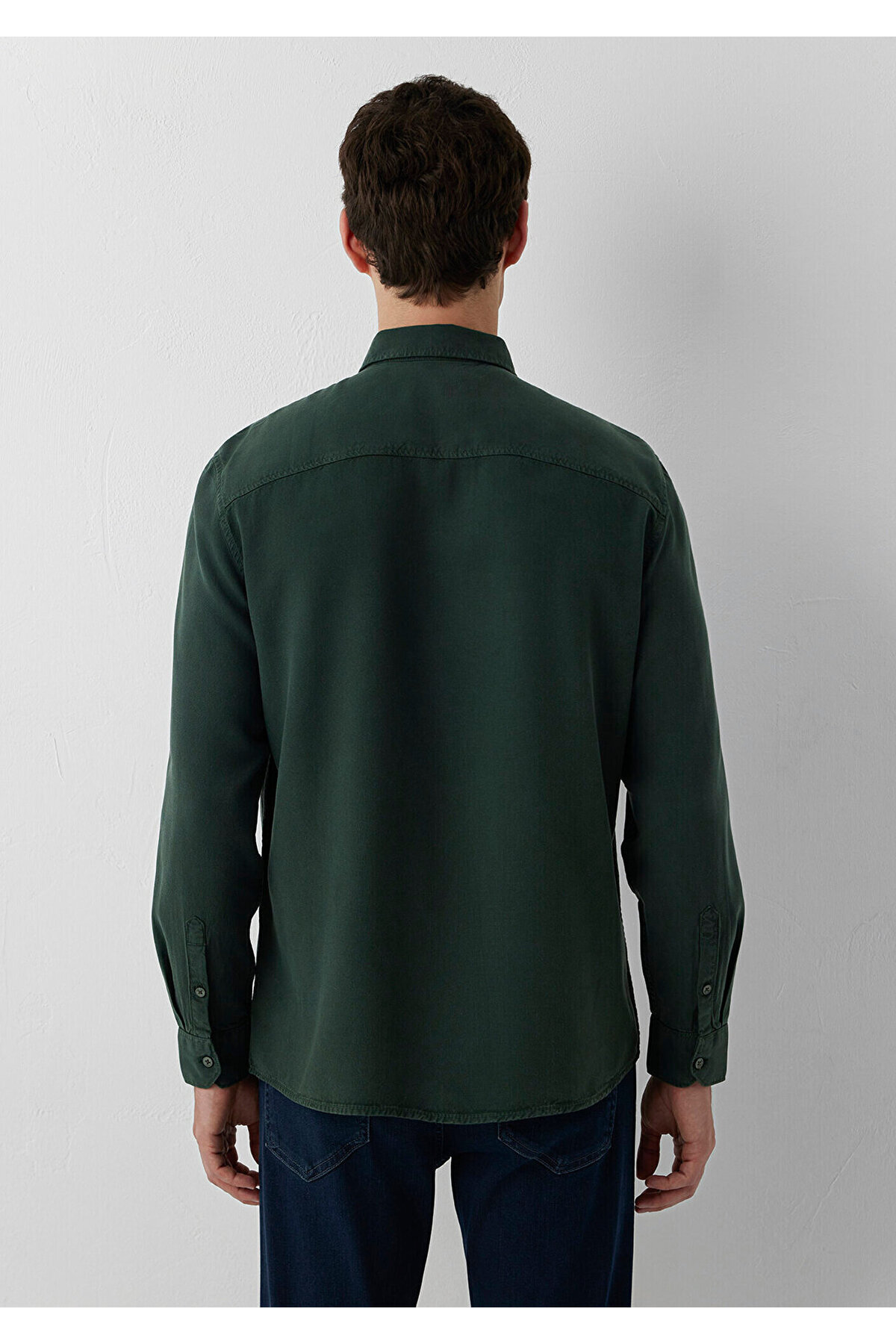پیراهن سبز لیوسل (Tencel™) سایز معمولی / برش معمولی 0212064-71602 — سبز — تصویر 6 از 8