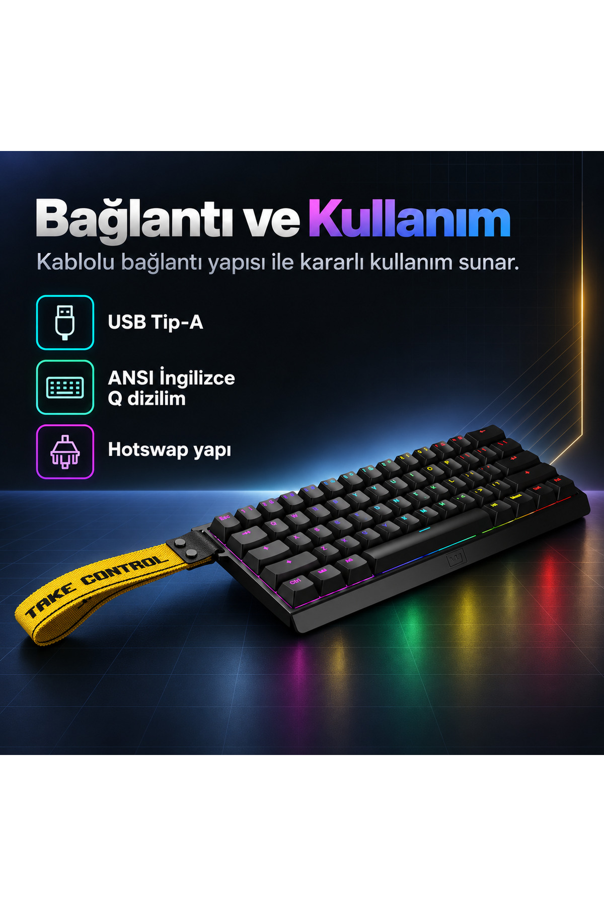 Wooting 60HE+ ANSI Lekker L60 Linear Manyetik Switch Gaming Klavye