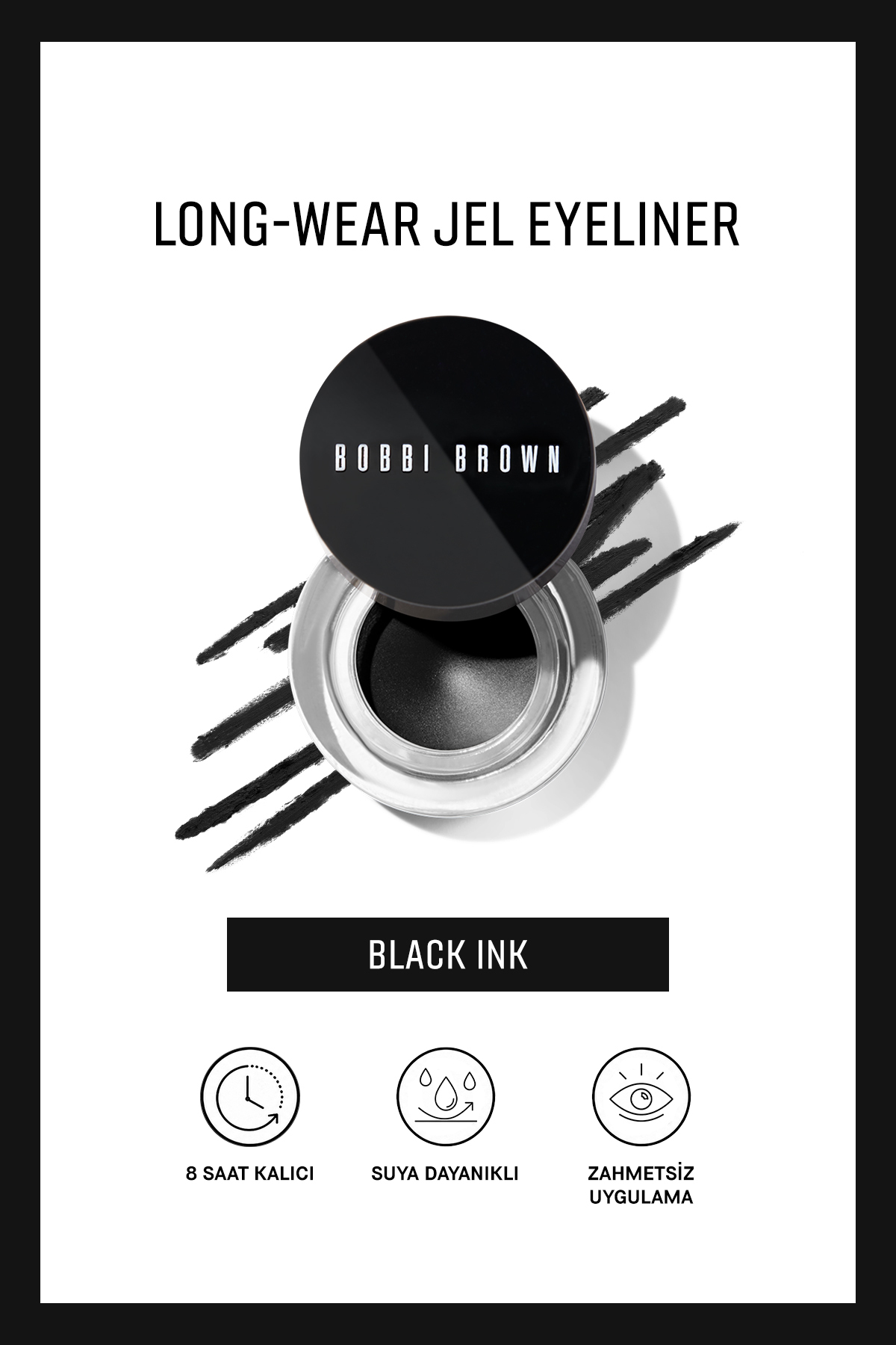BOBBI BROWN Long-Wear Gel Eyeliner - Uzun Süre Kalıcı & Suya Dayanıklı Jel Eyeliner 3g - Black Ink — مشکی 147399