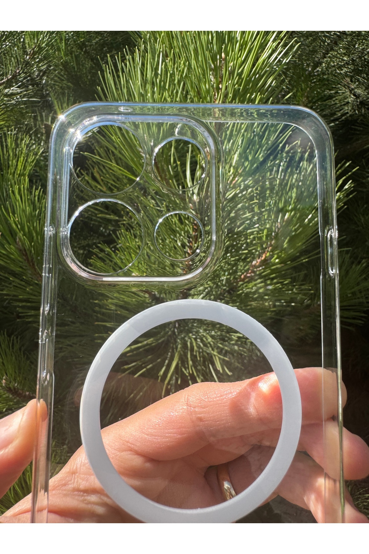 Oppo Reno 16F Uyumlu Kılıf İnce Sert Sararmaz Magsafe Kamera Korumalı Dayanıklı Transparan Arka Kapak
