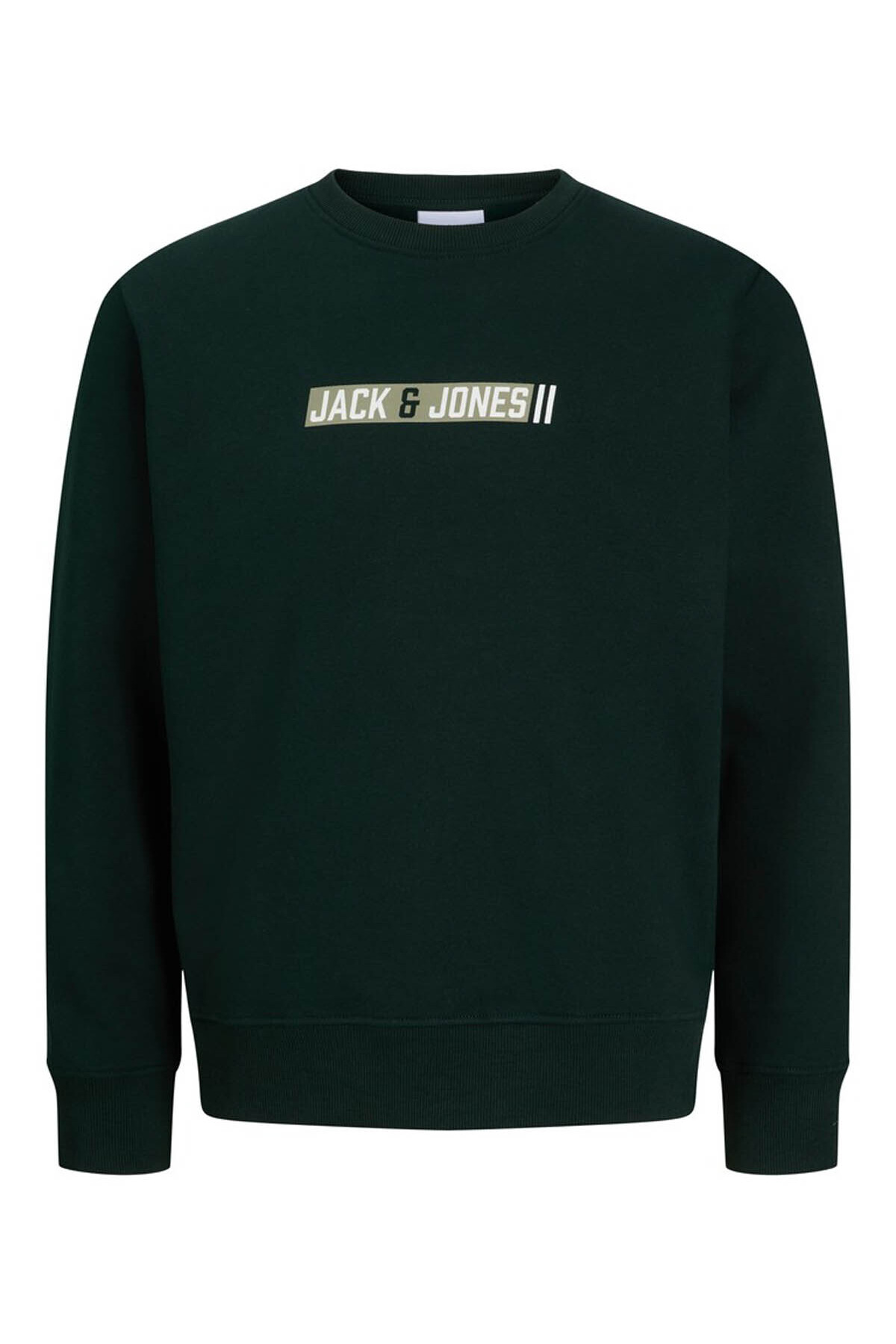 سویشرت مردانه Jjmunk مدل Crew Neck رنگ سبز تیره 12298431