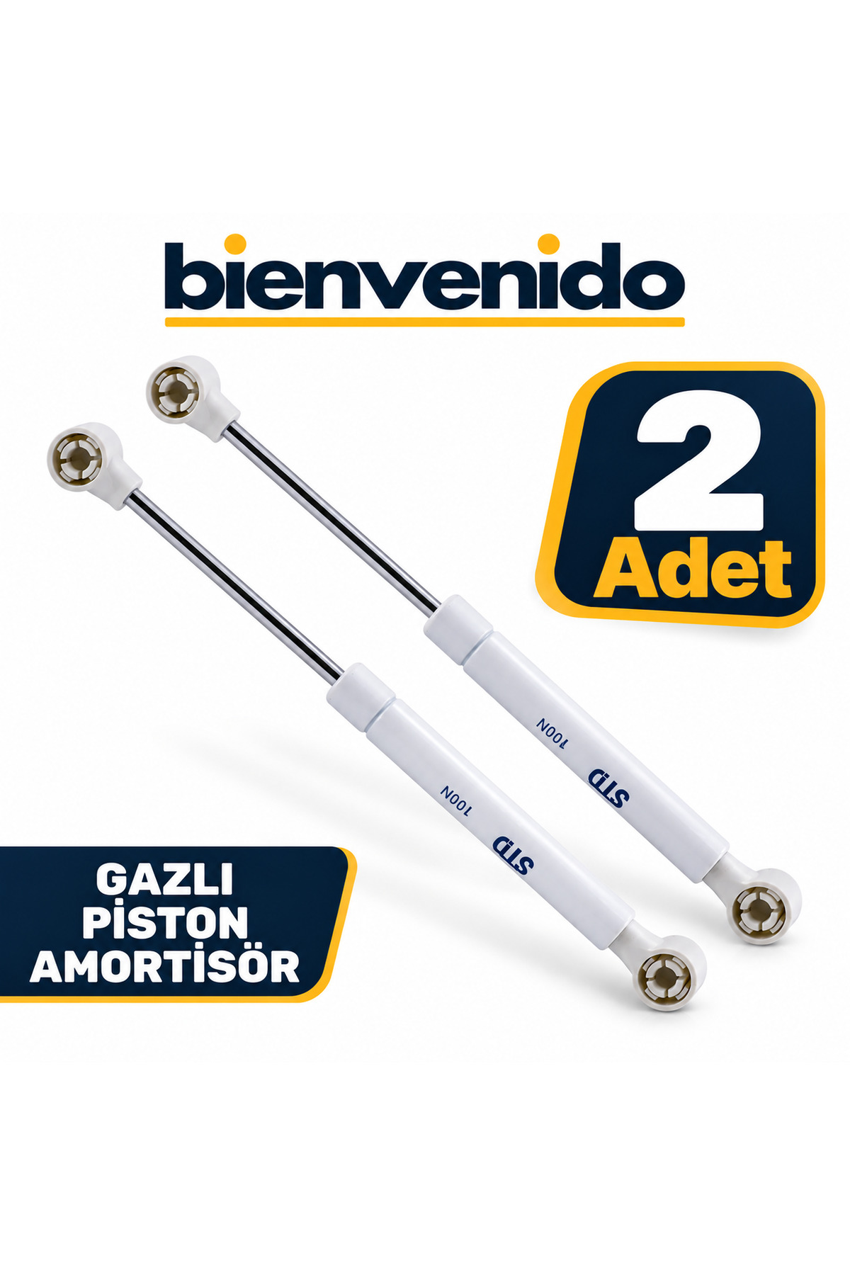 Dolap Kapak Gazlı Amortisörü Pistonu Kapak Kapağı Hidroliği (27 CM 100N) 2 Adet GA-27-100N-2, one size