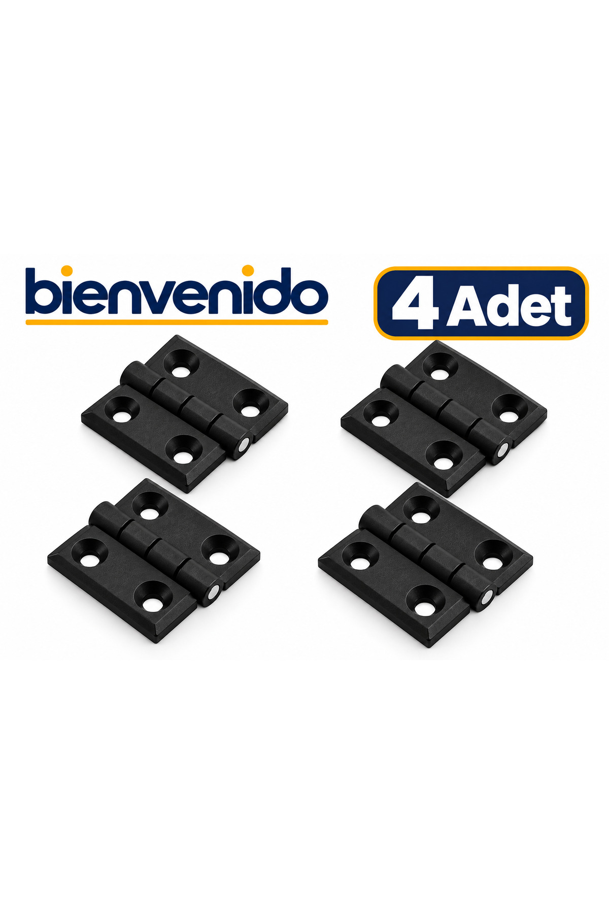 Siyah Plastik 4 Adet Yaprak Menteşe 30x30mm Dayanıklı Mobilya Kapı Dolap Çekmece Kapak Aksesuar YM-30X30-SYH-2, one size