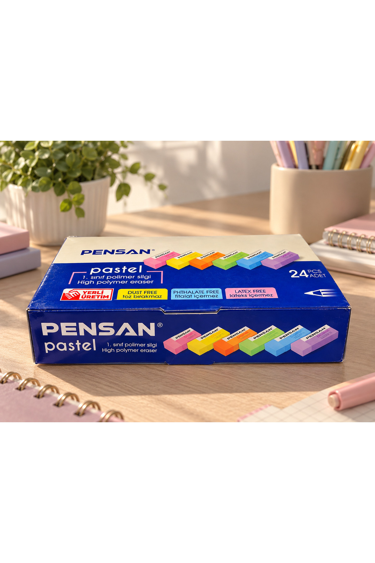Pastel Bot Pensan Pastel 1. Sınıf Polimer Silgi 24'lü Renkli - Fiyatı