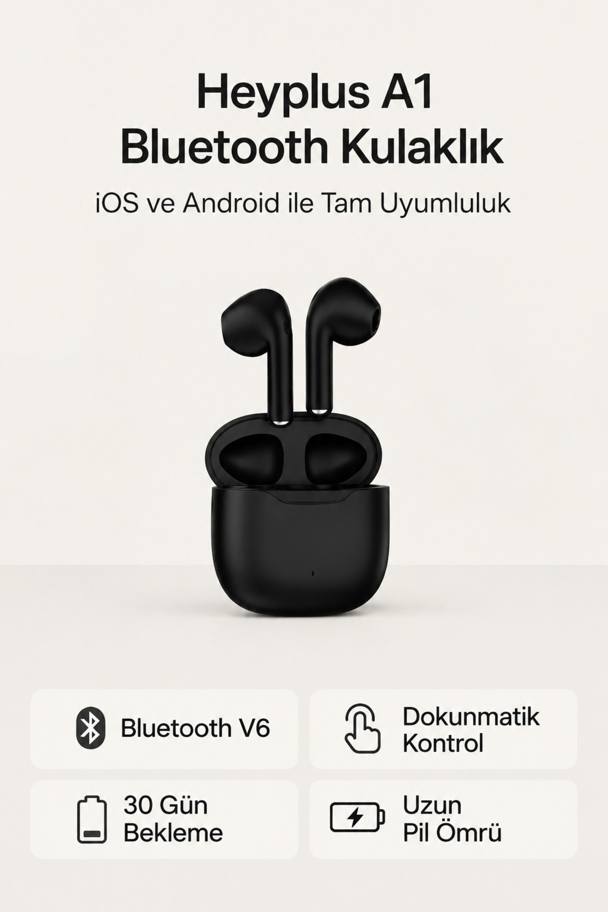 Heyplus A1 Bluetooth Kulaklık , Bluetooth 5.4 Ios Android Uyumlu Kablosuz Kulaklık