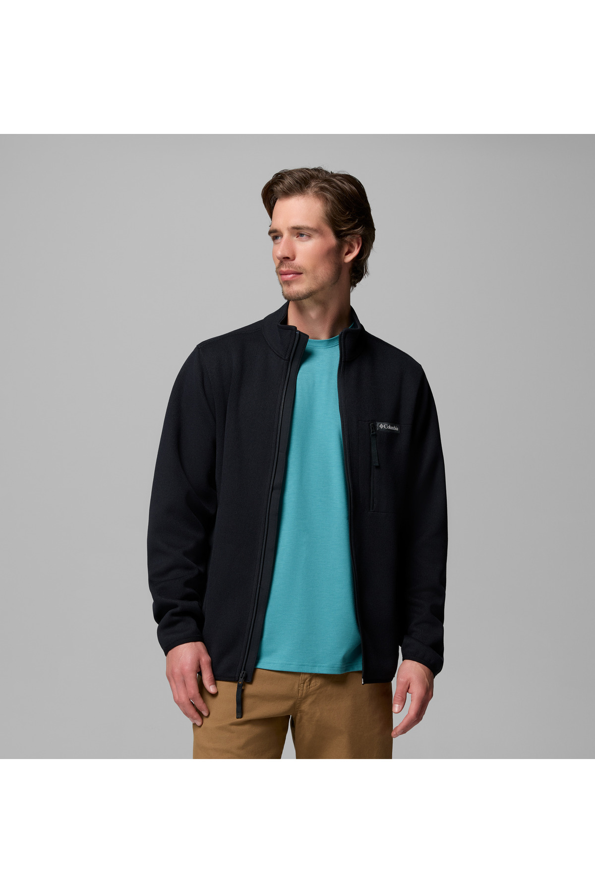 Sweater Weather Tam Fermuarlı Erkek Polar Üst — مشکی 2173601010 — تصویر 4 از 6