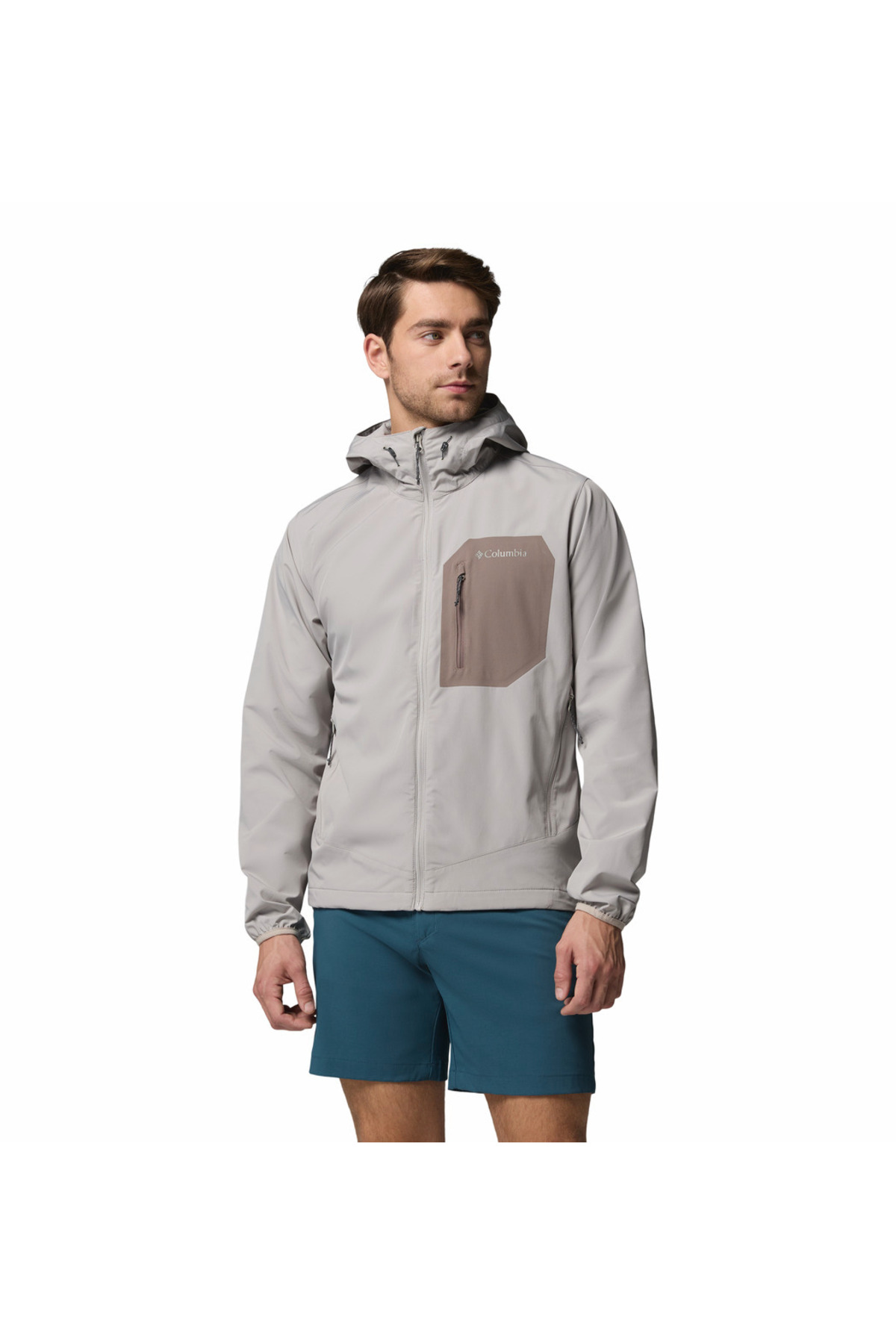Columbia Tall Heights III Kapüşonlu Erkek Softshell — خاکستری 2155181027