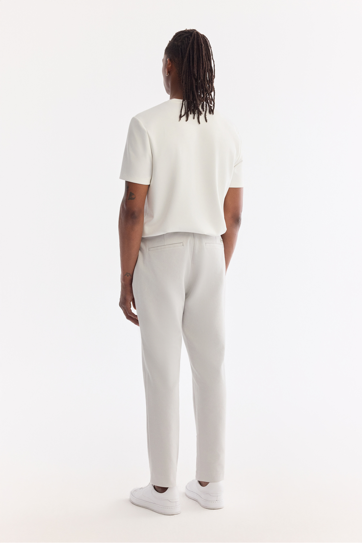 Erkek Açık Gri Klasik Bel Pamuklu Elastan Relaxed Fit Chino Pantolon A61Y3013 — خاکستری — تصویر 4 از 8