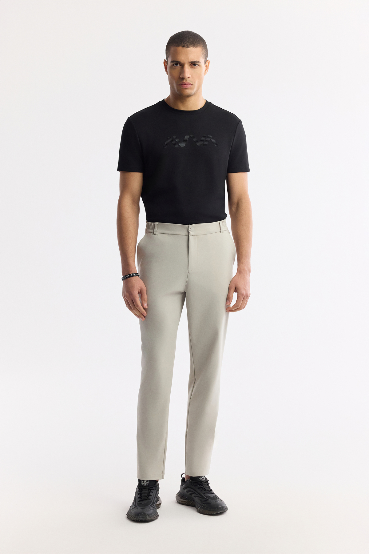 Erkek Taş Beli Lastikli Bi-Stretch Teknik Kumaş Slim Fit Pantolon A51Y3077 — خاکستری