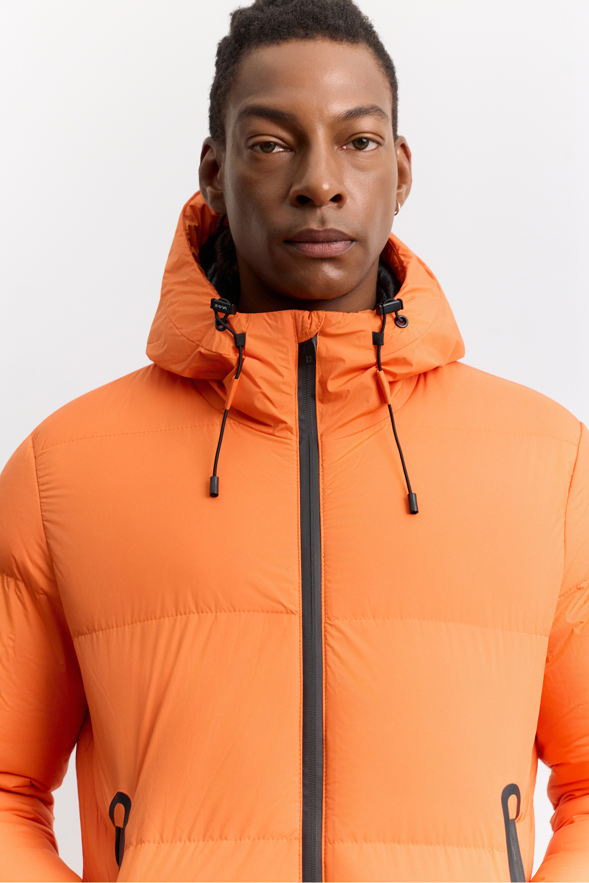 Erkek Turuncu Kapüşonlu Su İtici Rüzgar Geçirmez -5°C Dayanıklı Şişme Comfort Fit Mont B006046 — نارنجی — تصویر 3 از 9