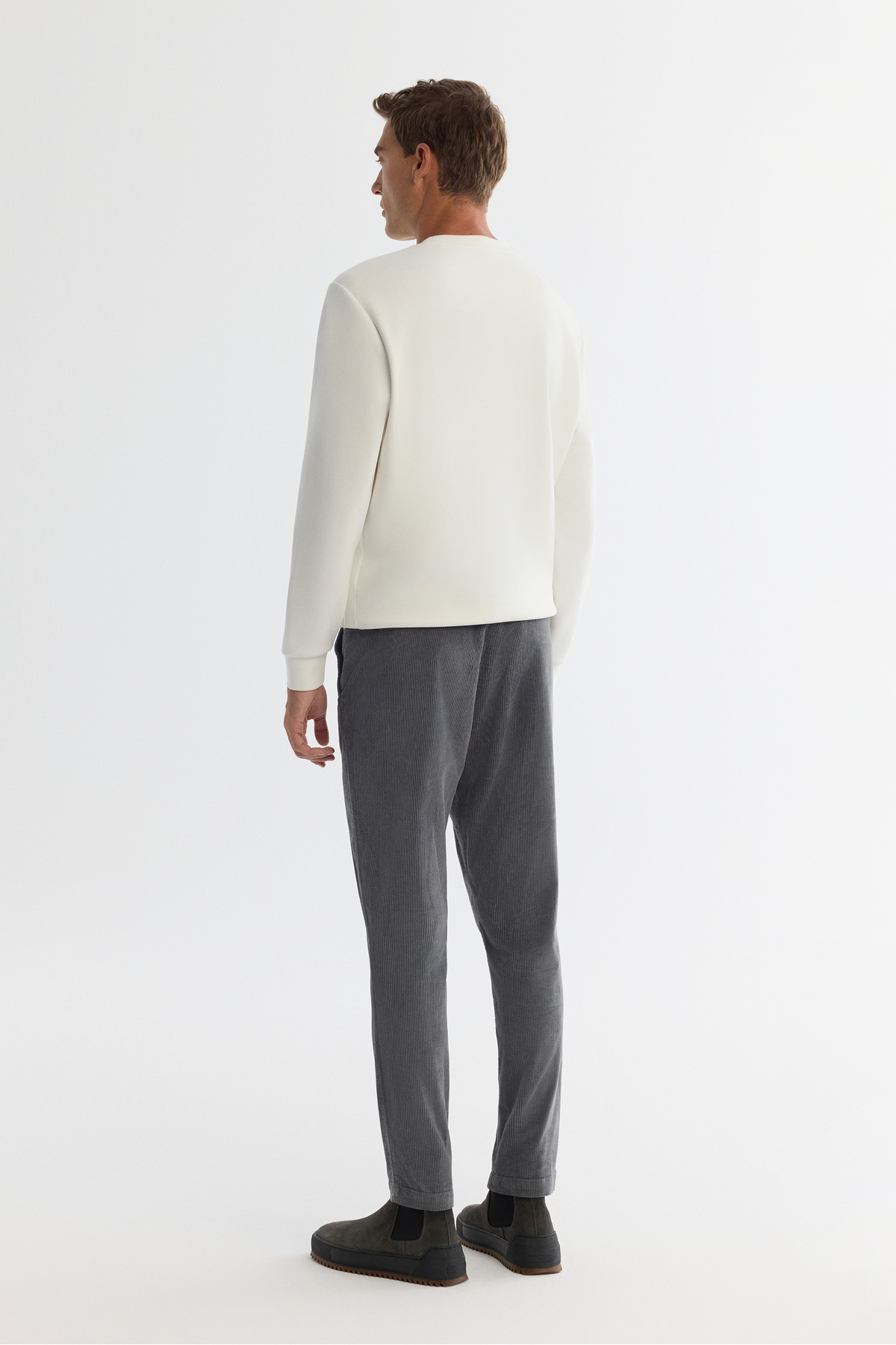 Erkek Petrol Mavi Klasik Bel Kalın Fitilli Kadife Chino Relaxed Fit Pantolon A42Y3017 — آبی — تصویر 4 از 5