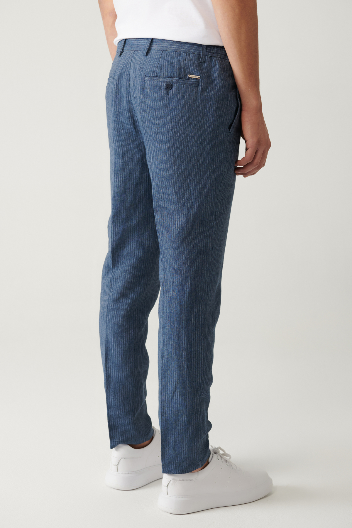 Erkek Mavi Yandan Cepli Keten Karışımlı Relaxed Fit Pantolon A41Y3260 — آبی — تصویر 5 از 7