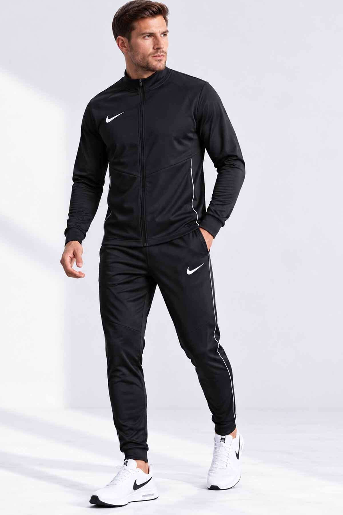 Nike Erkek Siyah Dri-FIT Günlük-Antrenman Eşofman Takımı - Slim Fit — مشکی NK1979