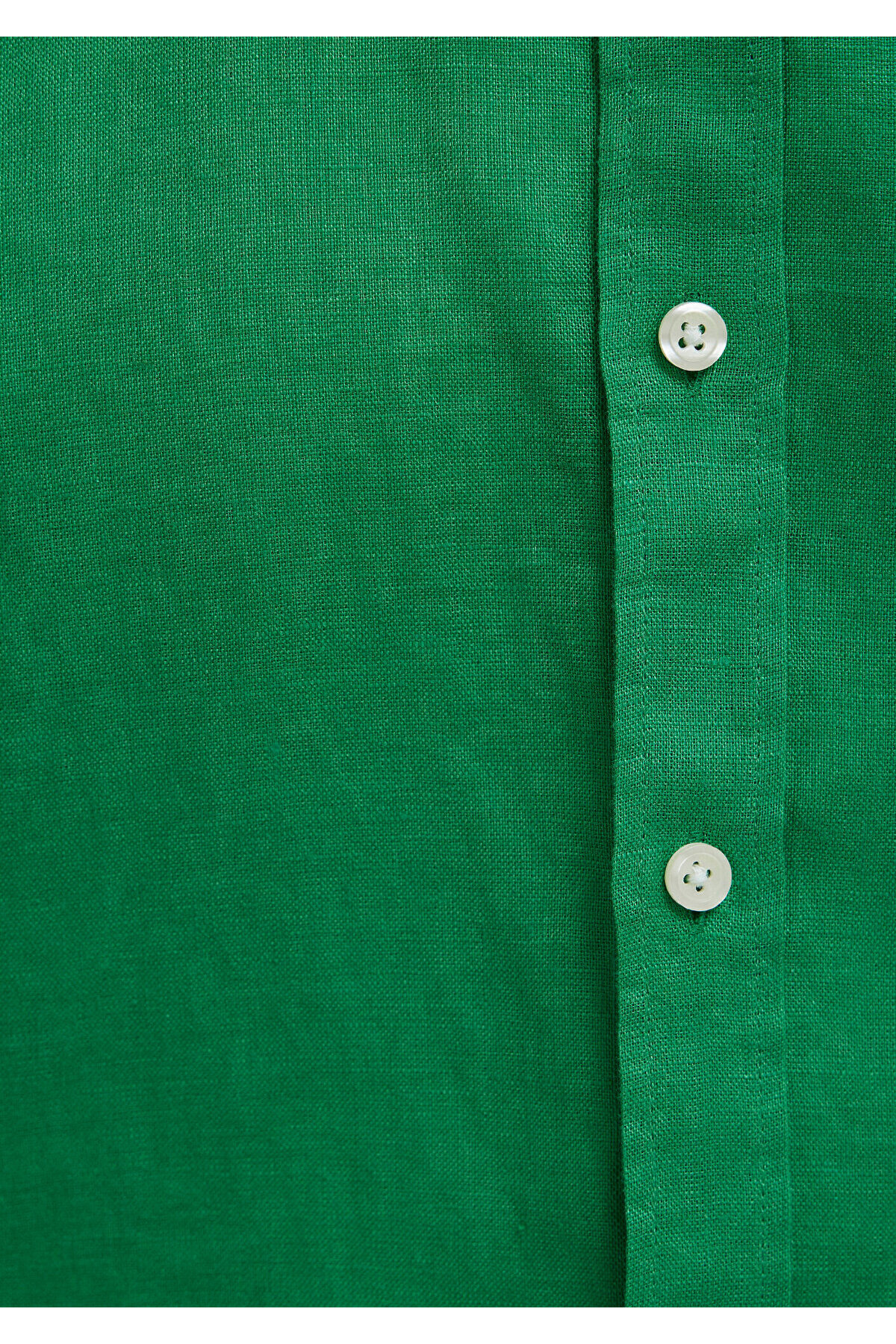 Yeşil Keten Gömlek Slim Fit / Dar Kesim 0211466-71704 — سبز — تصویر 7 از 7