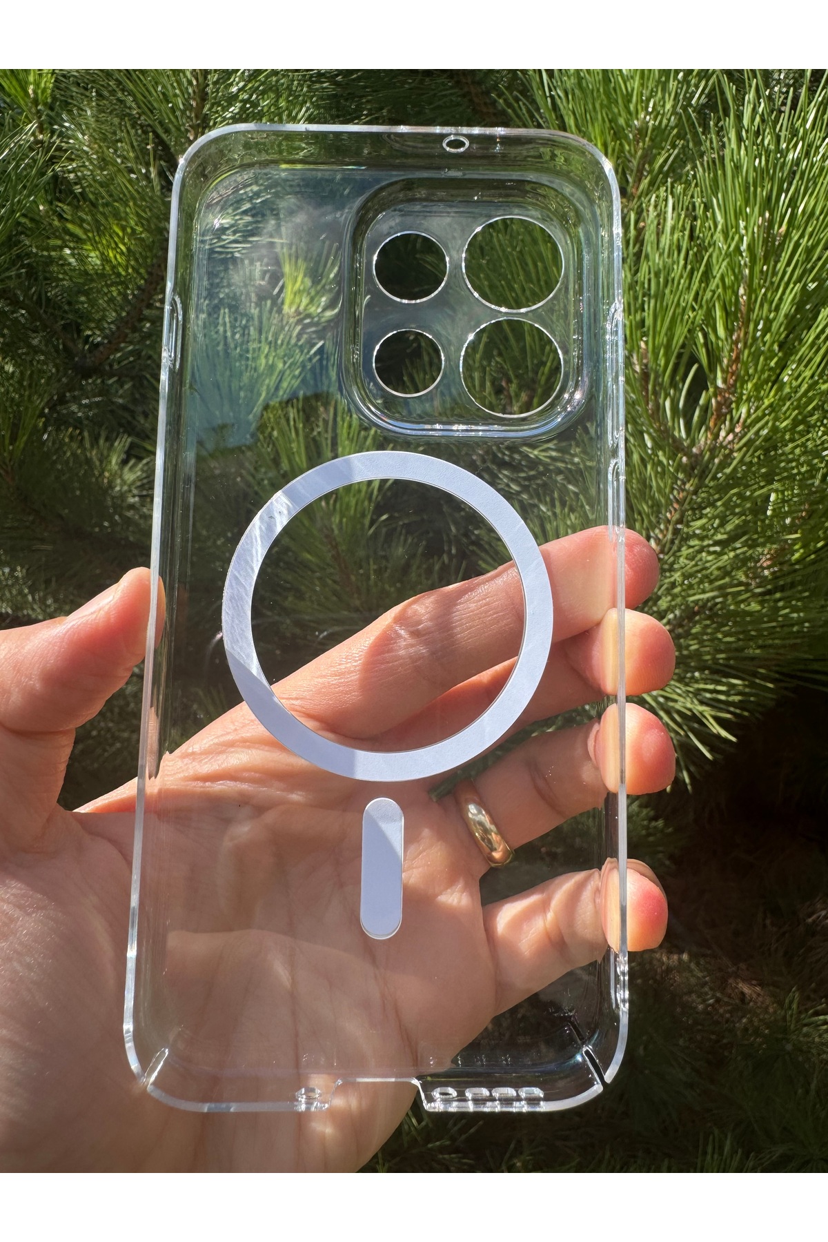 Oppo Reno 16 Pro Uyumlu Kılıf İnce Sert Sararmaz Magsafe Kamera Korumalı Dayanıklı Transparan Arka Kapak
