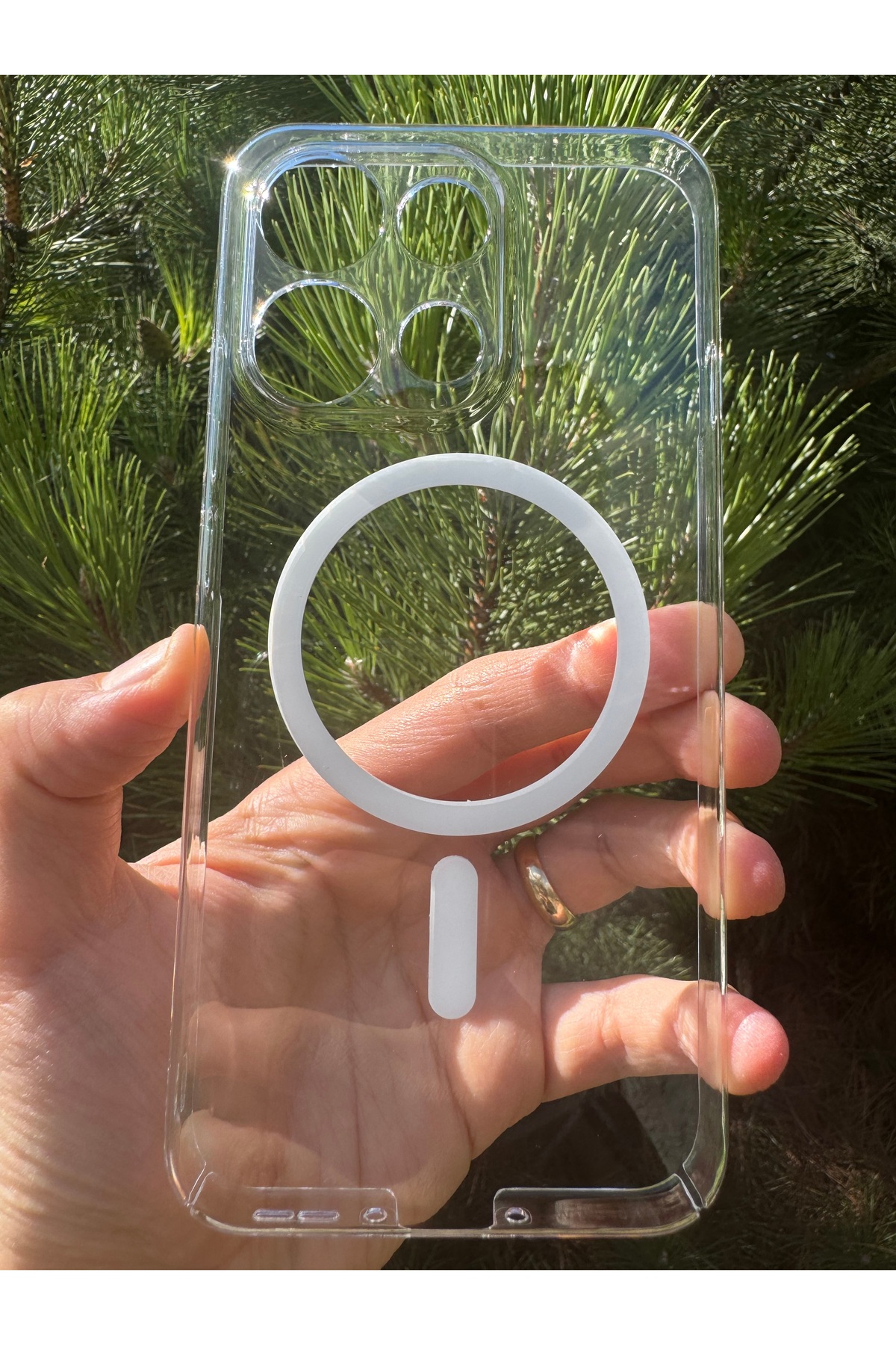 Oppo Reno 16F Uyumlu Kılıf İnce Sert Sararmaz Magsafe Kamera Korumalı Dayanıklı Transparan Arka Kapak