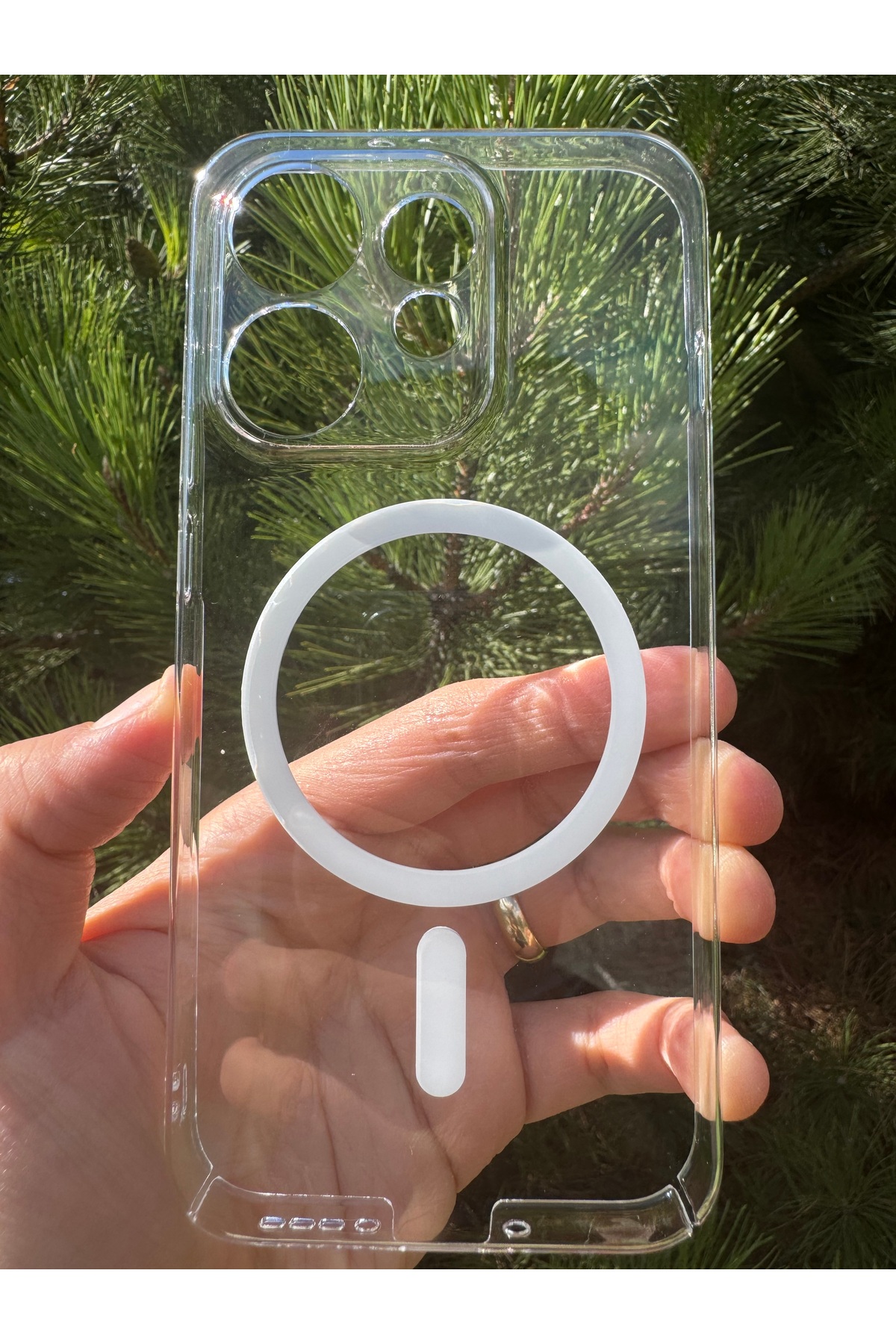 Oppo Reno 16 Uyumlu Kılıf İnce Sert Sararmaz Magsafe Kamera Korumalı Dayanıklı Transparan Arka Kapak