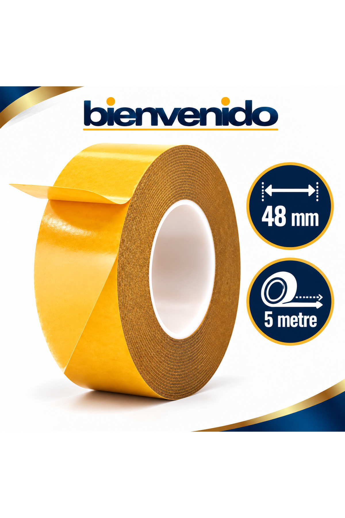 Kaydırmaz Kaymaz Halı Bandı Çift Taraflı Yapıştırma Sabitleme Paspas 48 Mm X 5 Mt Bant HKB-48X5M-1, one size