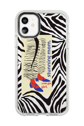 Iphone 11 Beyaz Kenarlı Anti Shock Stunning Mom. Desenli Telefon Kılıfı IP11LK-292