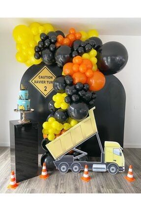 100 Adet Siyah, Sarı, Turuncu Balon +balon Zinciri Hediye TPKT000000109