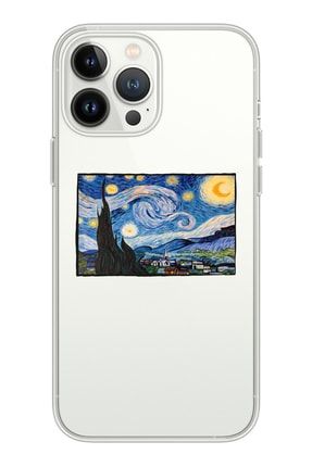 Iphone 13 Promax Uyumlu Şeffaf Vincent Van Gogh Desenli Telefon Kılıfı IP13PM-273