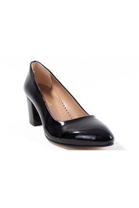 Dza59-1452 Siyah Rugan Stiletto Topuklu Kadın Ayakkabı DZA59-1452DGSTRSYHRGN