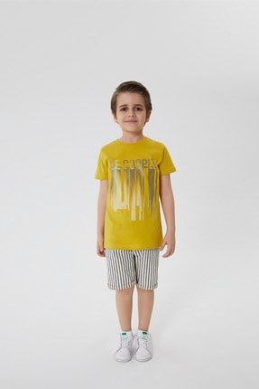Erkek Çocuk Galaxy O Yaka T-Shirt Hardal 212 LCB 242003