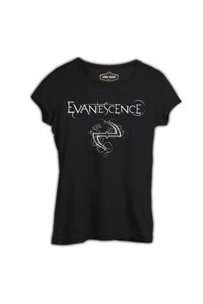 Kadın Siyah Evanescence Logo Iı Tshirt BS-1739
