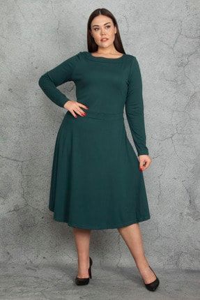 Kadın Yeşil Bel Detaylı Elbise 26A19617