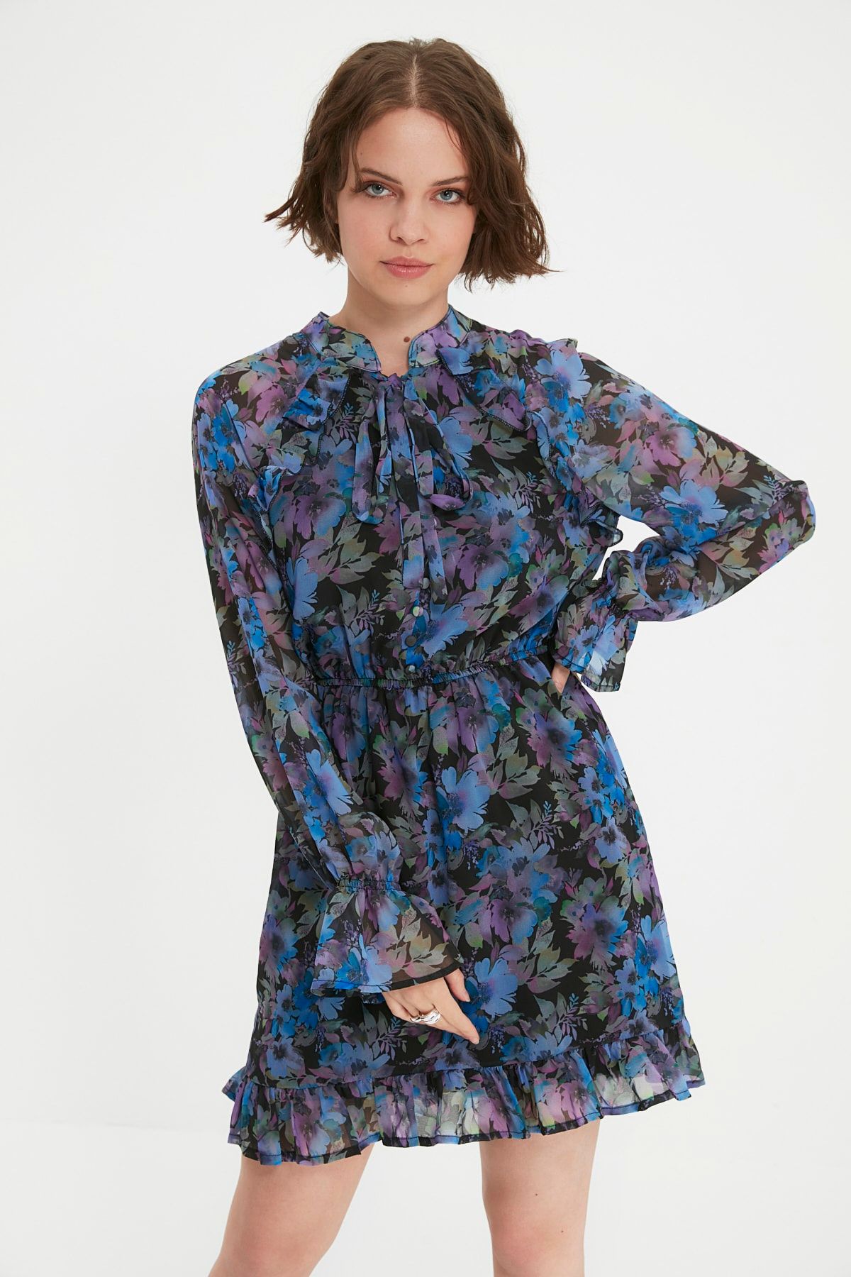 Elderberry print cheap dobby dress